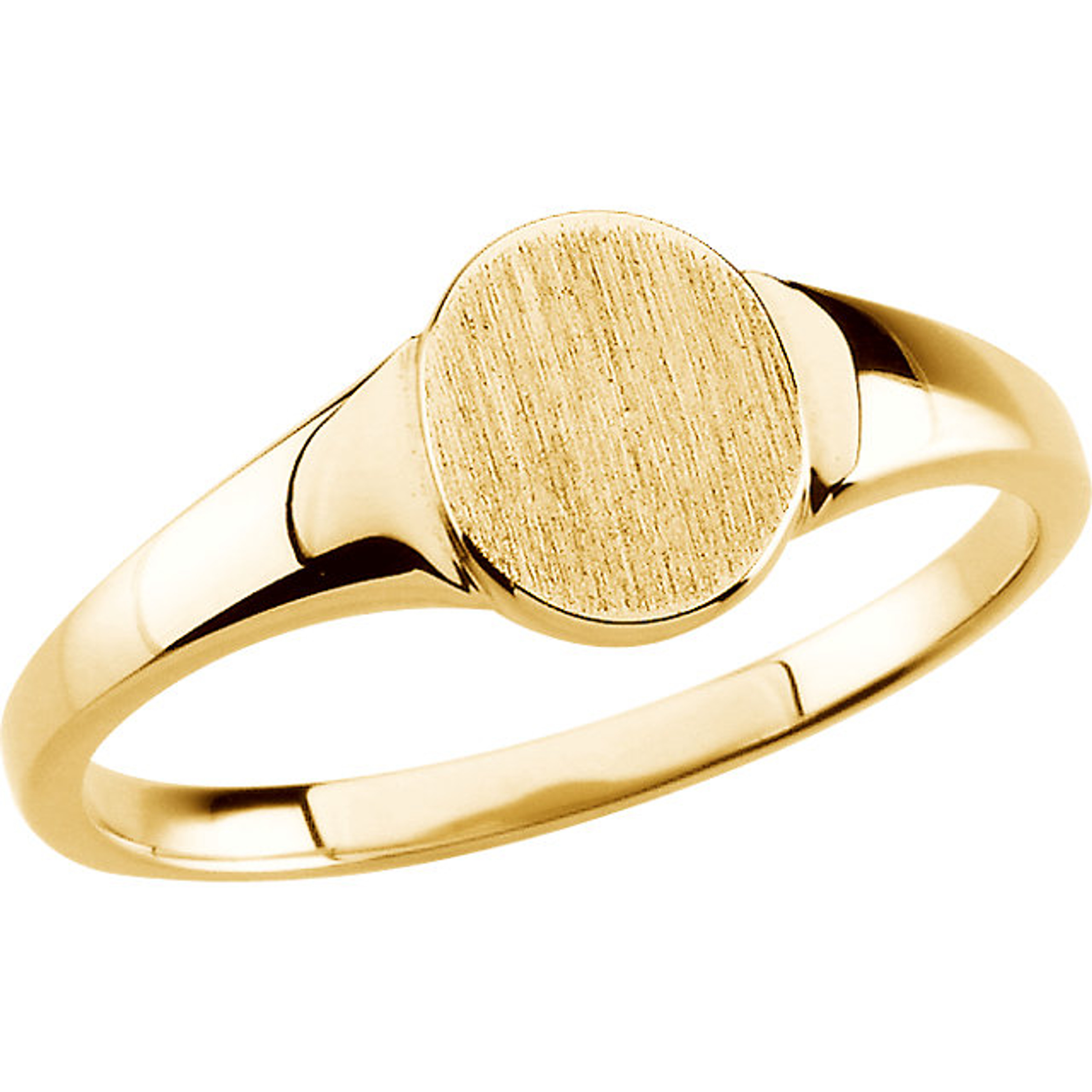 14k Gold Round Signet Ring 7mmx6mm 14k Gold Round Signet Ring 7mmx6mm