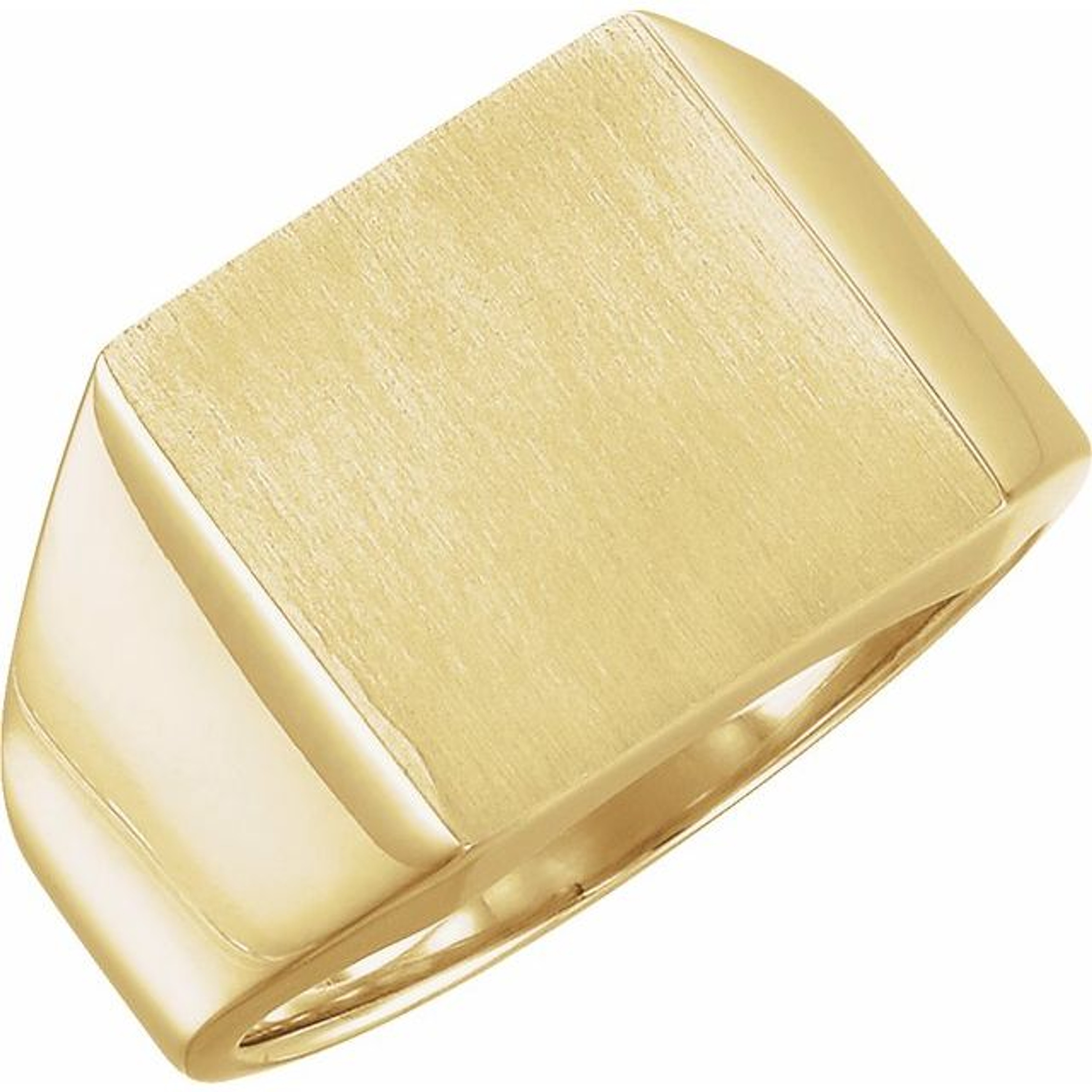 10k Gold Men's Square Signet Ring 14mmx14mm Solid Back 10k Gold Men's Square Signet Ring 14mmx14mm Solid Back