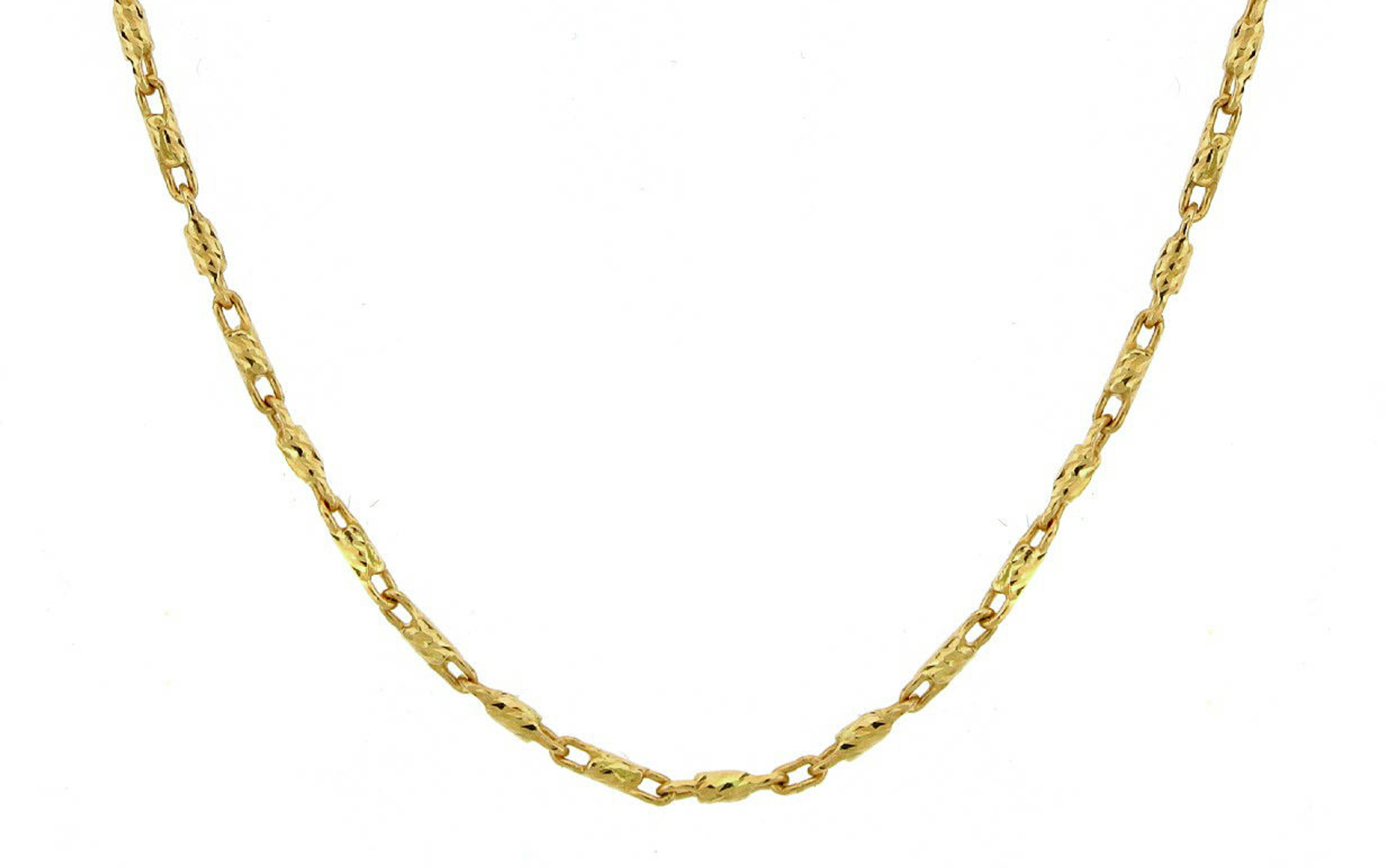 14k Gold Diamond Cut Bar Chain Necklace 1.10mm 30 Inches 14k Gold Diamond Cut Bar Chain Necklace 1.10mm 30 Inches