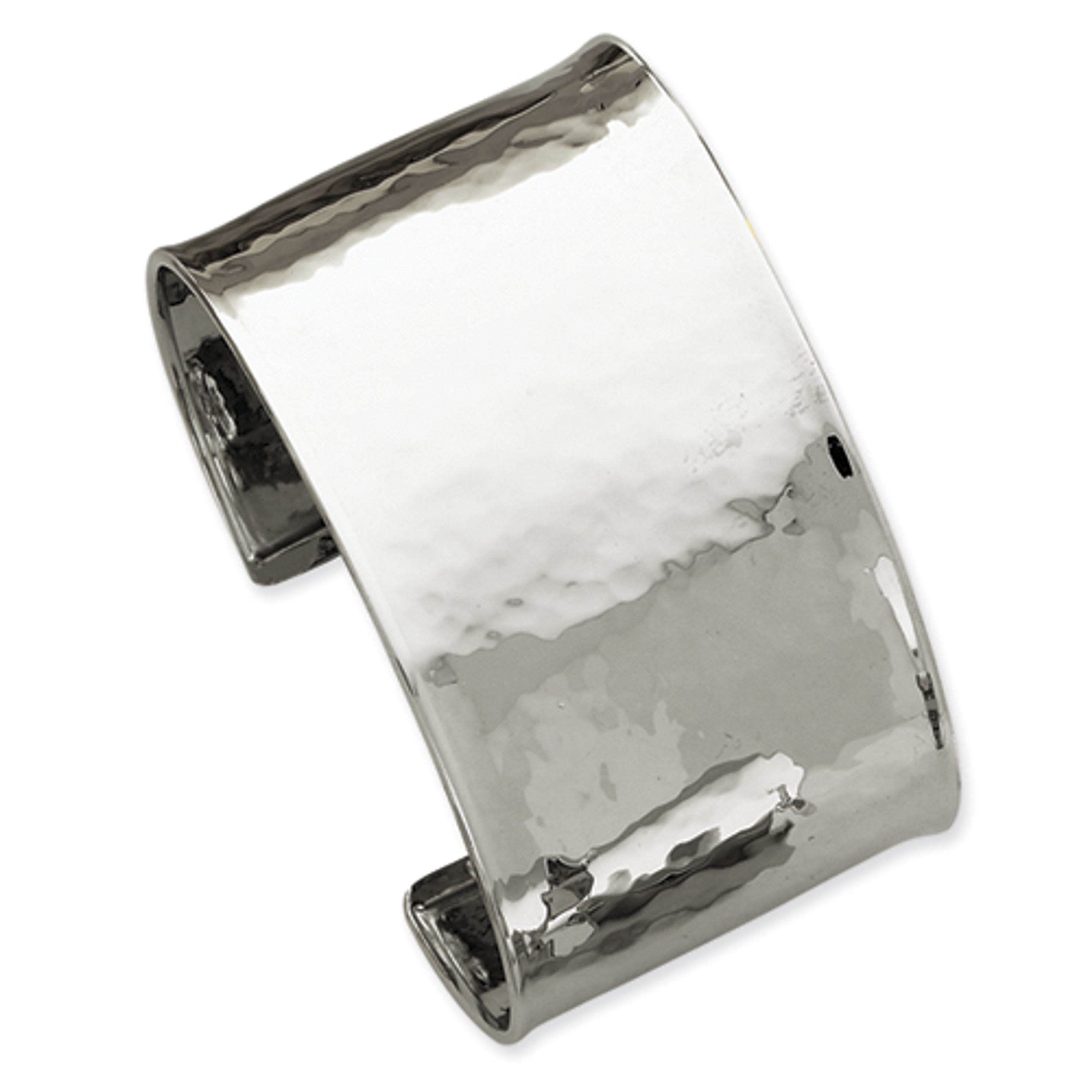 14k White Gold 39mm Hammered Cuff Bangle Bracelet 14k White Gold 39mm Hammered Cuff Bangle Bracelet