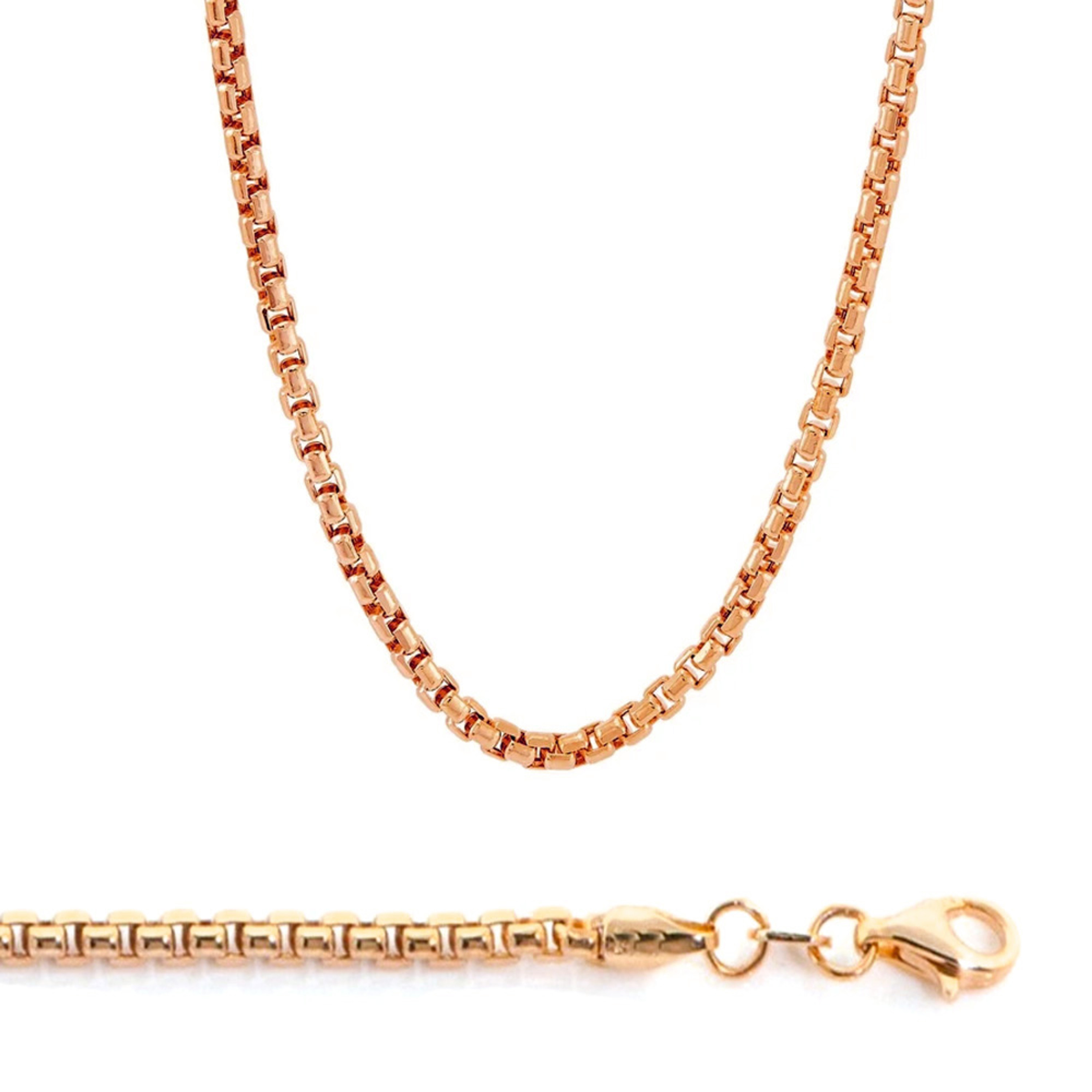 14k Rose Gold 2.5mm Round Box Chain Necklace 30 Inches 14k Rose Gold 2.5mm Round Box Chain Necklace 30 Inches