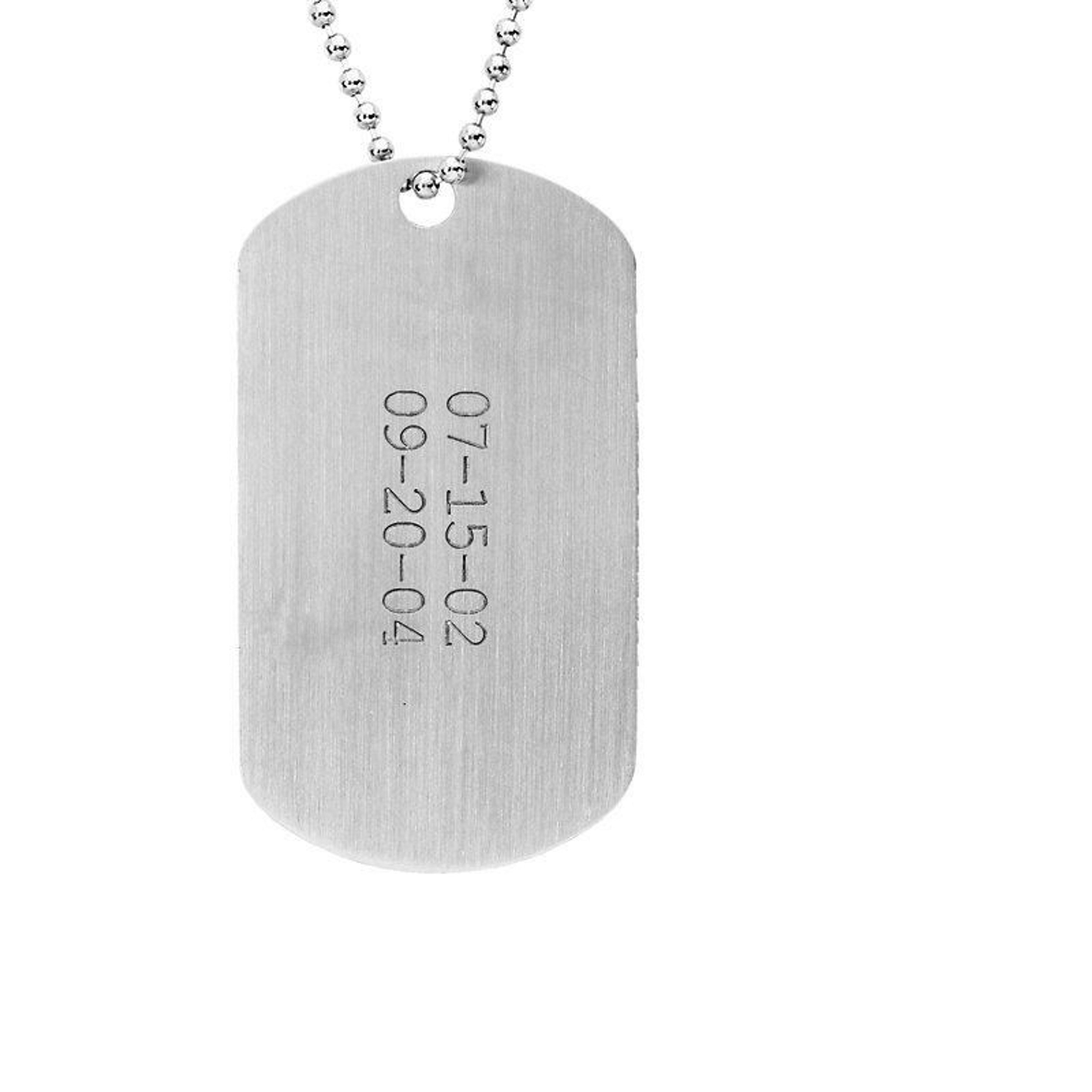 14k White Gold Satin Finish Dog Tag Pendant (1.5" x 7/8") 14k White Gold Satin Finish Dog Tag Pendant (1.5" x 7/8")