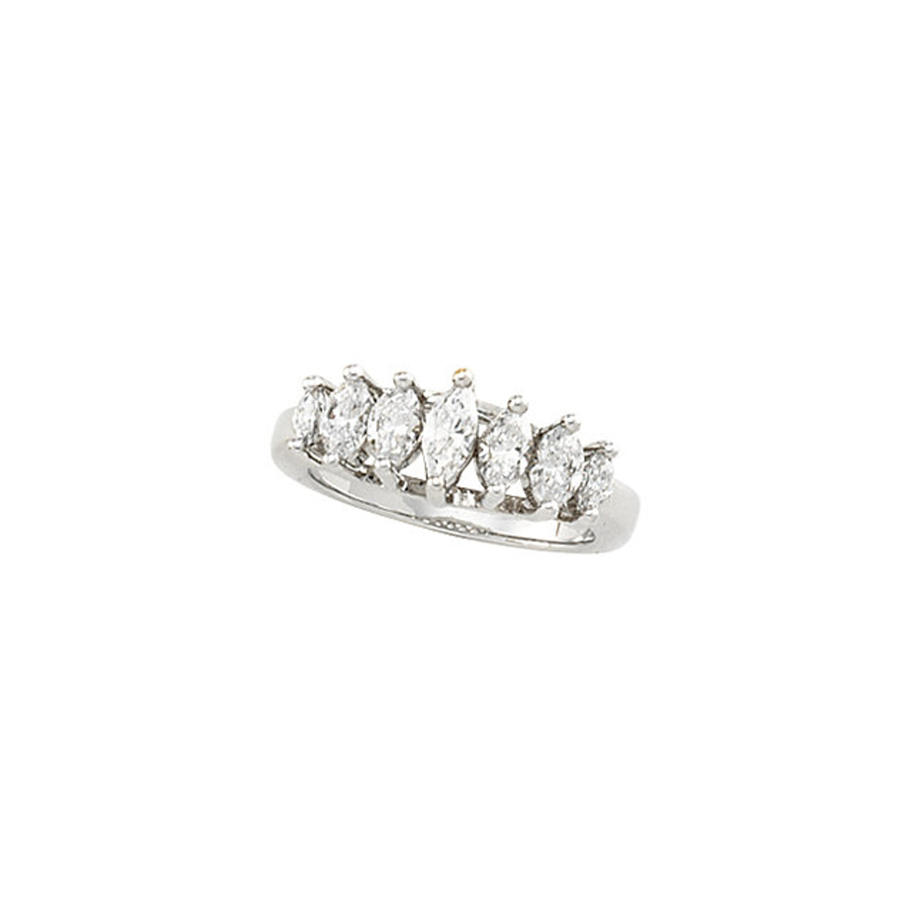 1.25  ct. Marquise 7 Stone  Diamond  Anniversary band  18k White Gold 1.25  ct. Marquise 7 Stone  Diamond  Anniversary band  18k White Gold