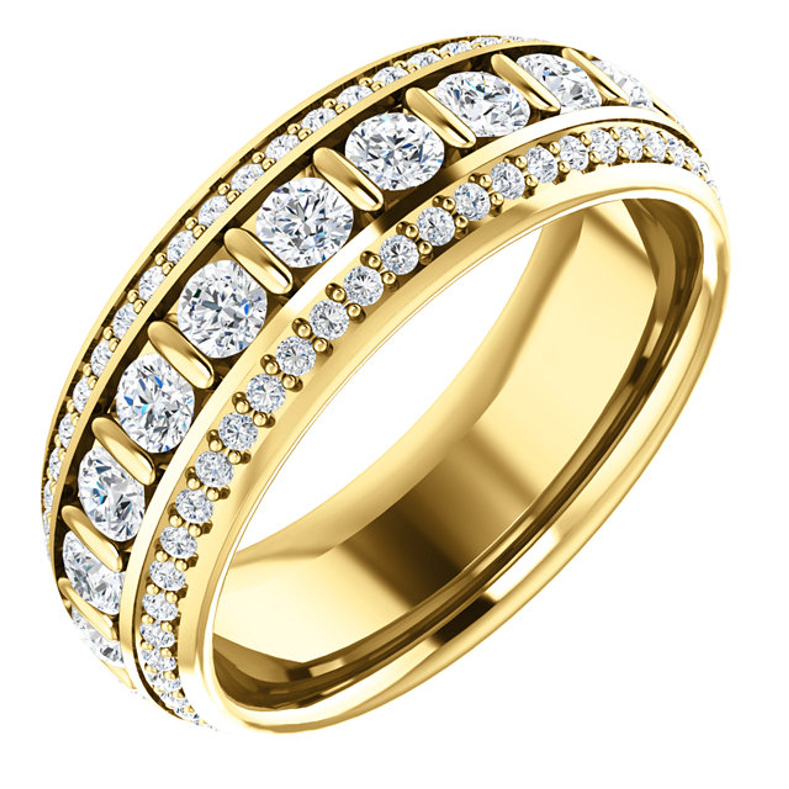 2.00 ct. Diamond Three-Row Eternity Band in 18K Gold 2.00 ct. Diamond Three-Row Eternity Band in 18K Gold