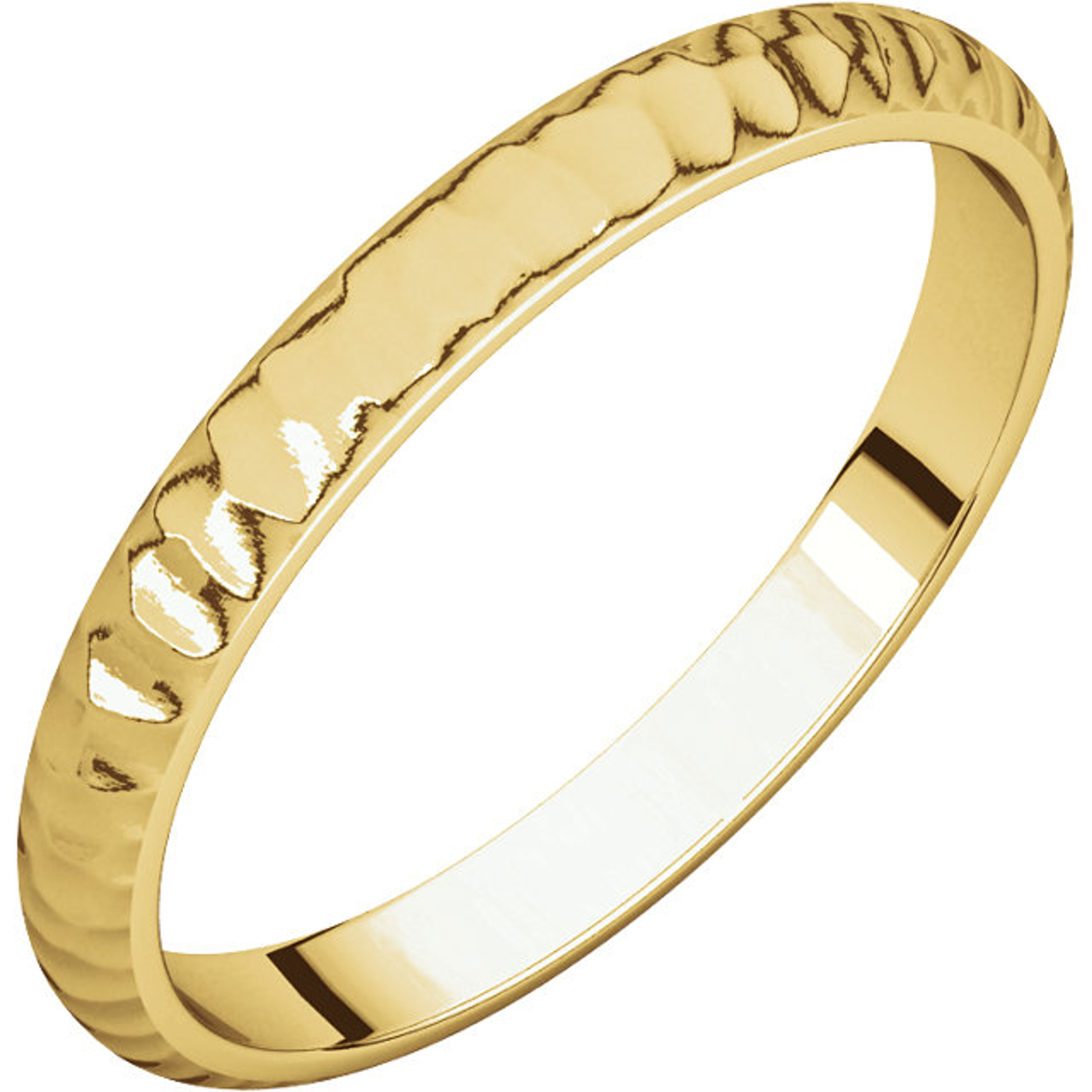 14k Yellow Gold 2.5 mm Hammer Finish Wedding Band 14k Yellow Gold 2.5 mm Hammer Finish Wedding Band
