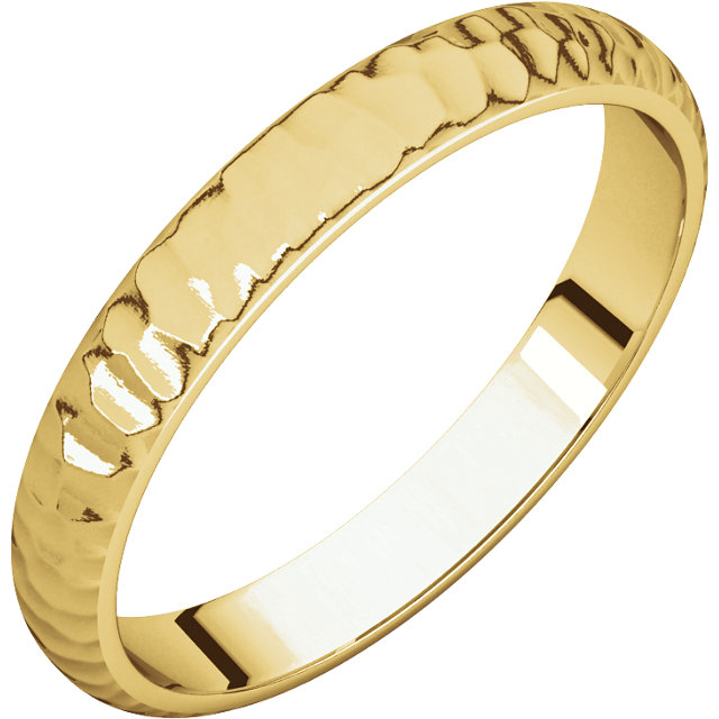 14k Yellow Gold 3mm Hammer Finish Wedding Band 14k Yellow Gold 3mm Hammer Finish Wedding Band