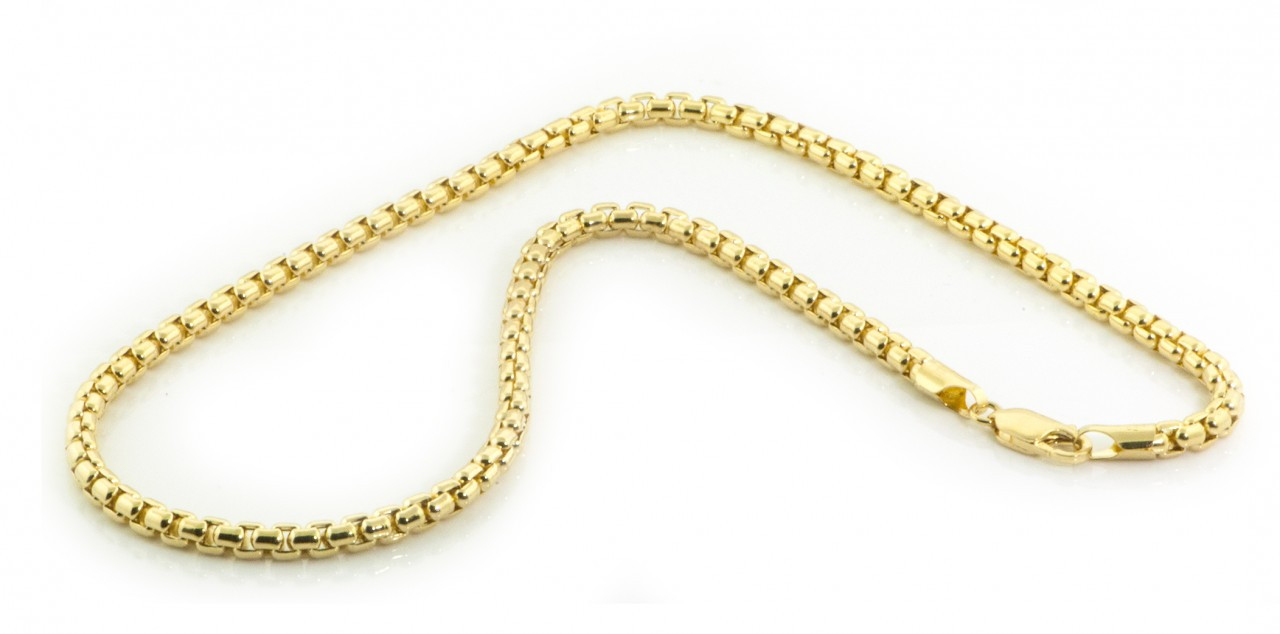 10k Yellow Gold 5mm Round Box Chain Necklace 22 Inches|