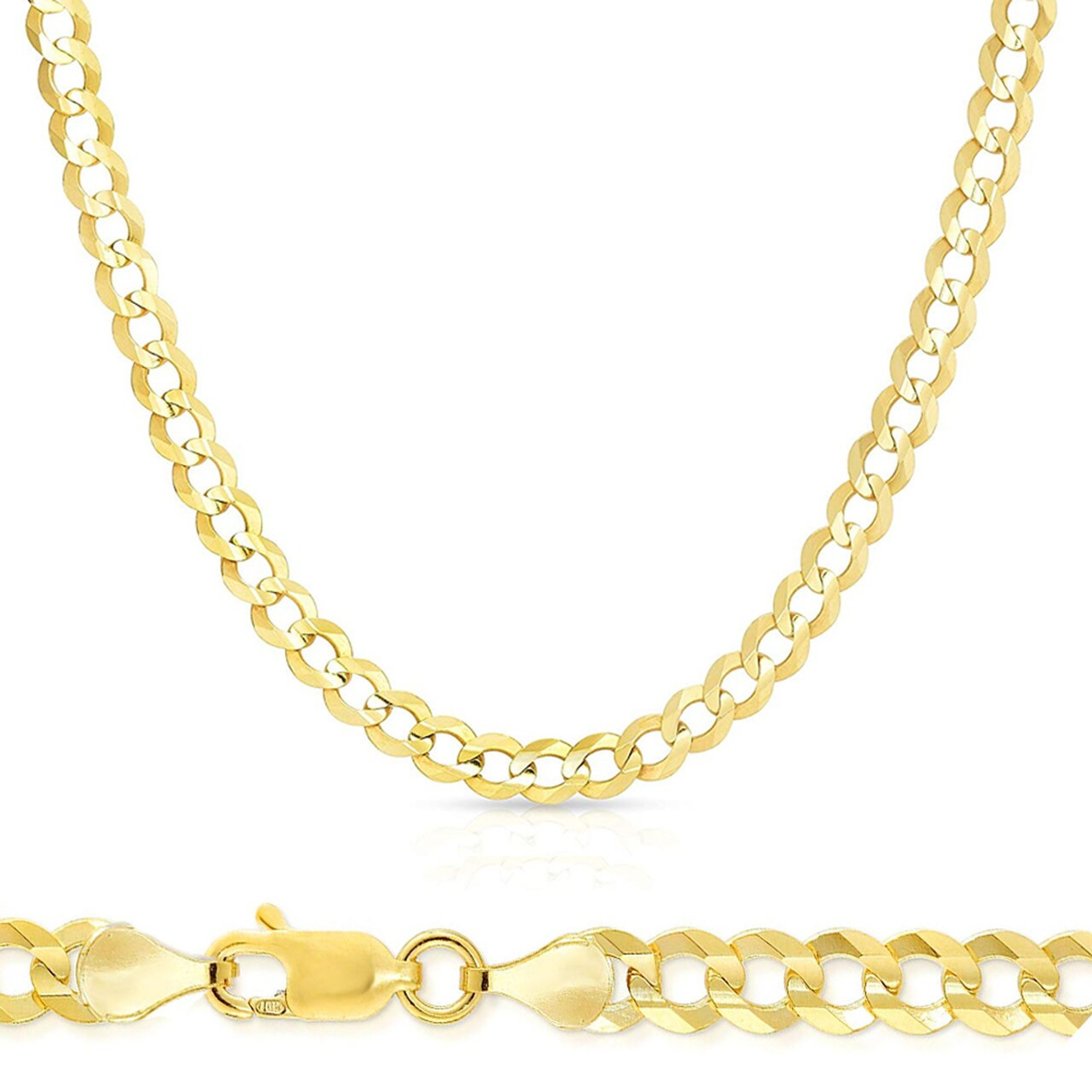 14K Yellow Gold 6mm Open Curb Link Chain 20 Inches 14K Yellow Gold 6mm Open Curb Link Chain 20 Inches