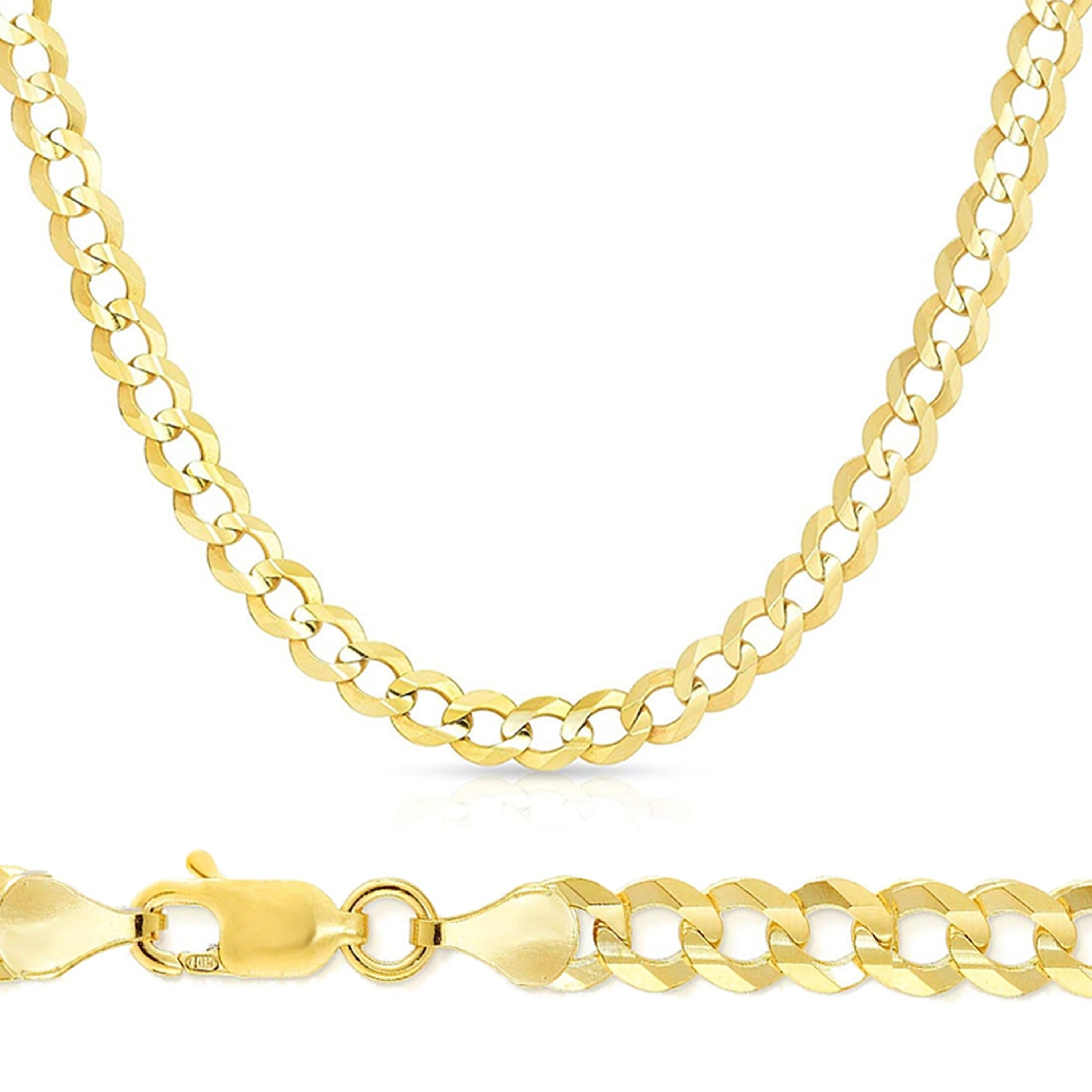 14K Yellow Gold 8mm Open Curb Link Chain 30 Inches 14K Yellow Gold 8mm Open Curb Link Chain 30 Inches
