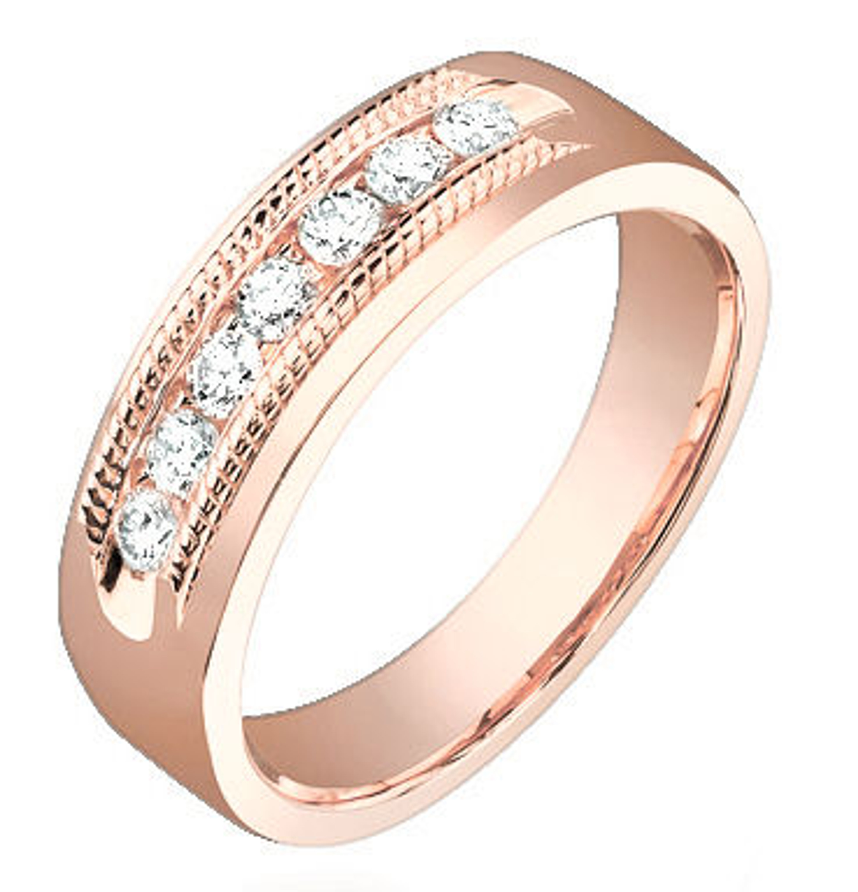 0.60ct Diamond Men's Band On 14k Rose Gold. 0.60ct Diamond Men's Band On 14k Rose Gold.