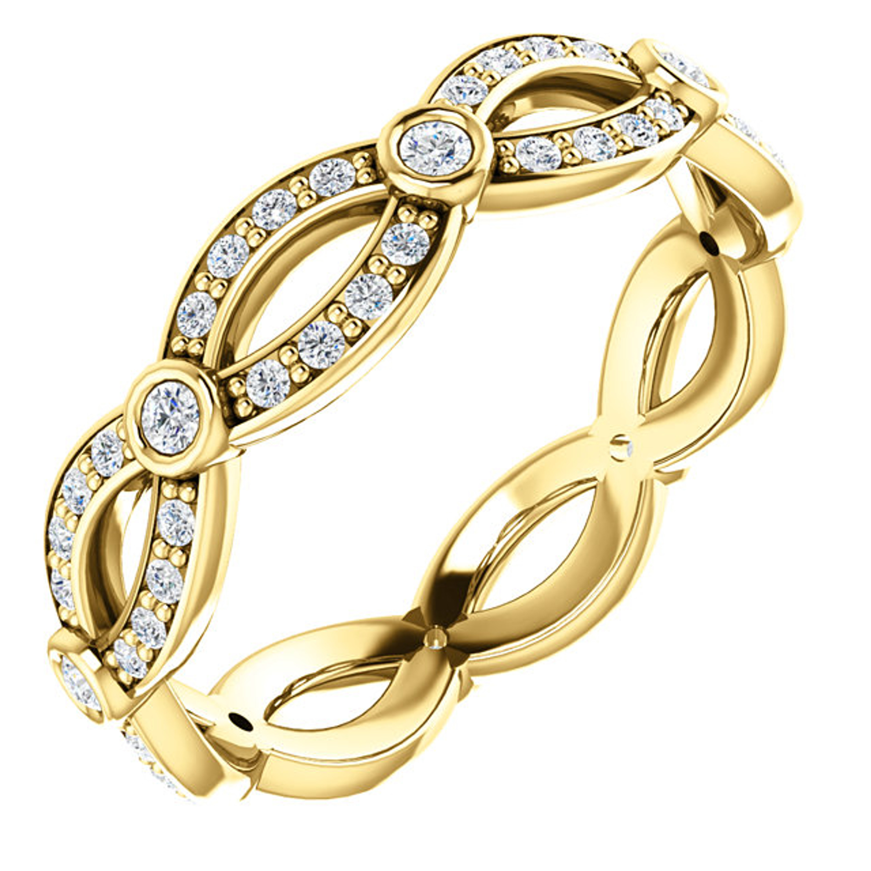 14k Yellow Gold 1/2 ct Infinity Inspired Eternity Band 14k Yellow Gold 1/2 ct Infinity Inspired Eternity Band