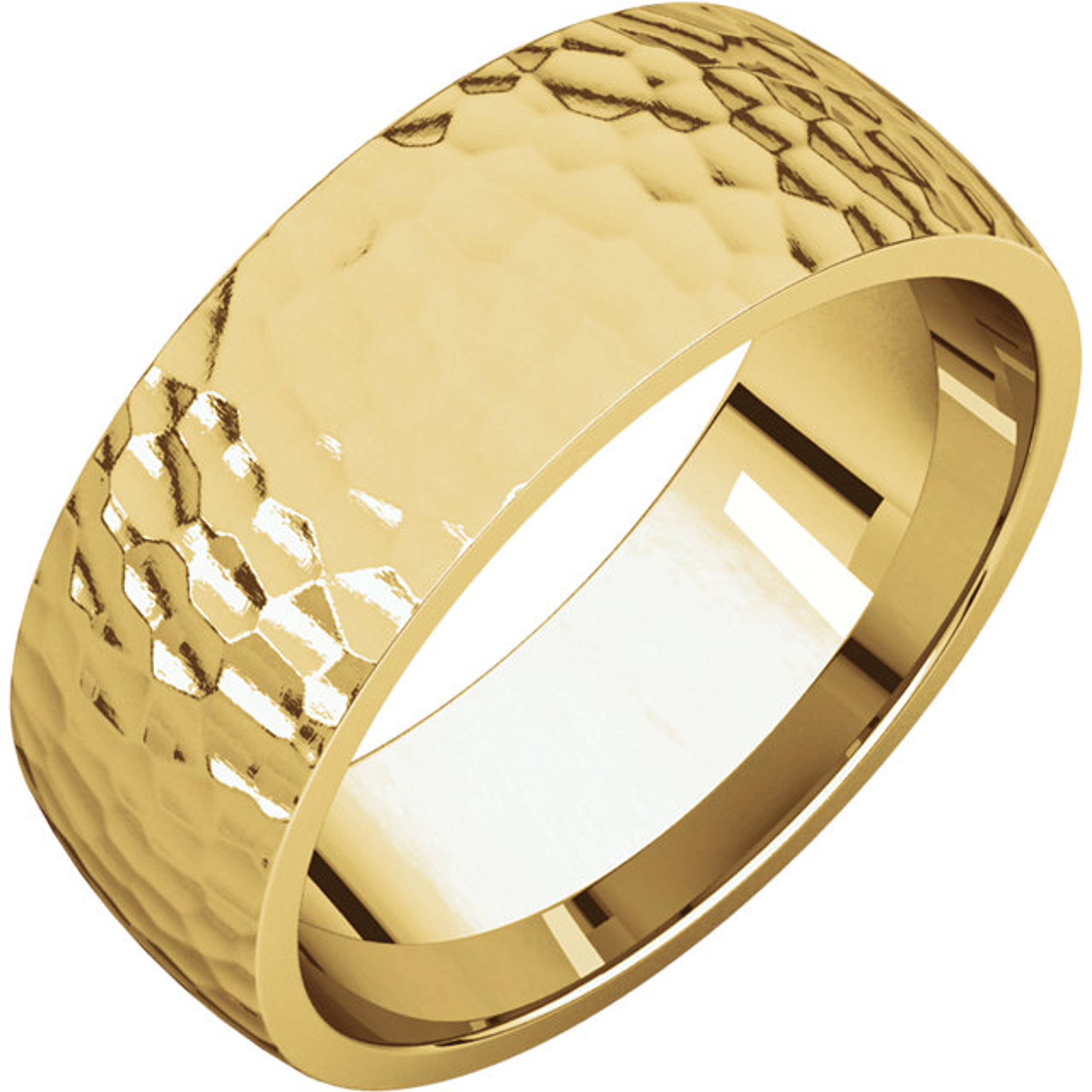 14k Gold 7mm Hammer Finish Comfort Fit Wedding Band 14k Gold 7mm Hammer Finish Comfort Fit Wedding Band