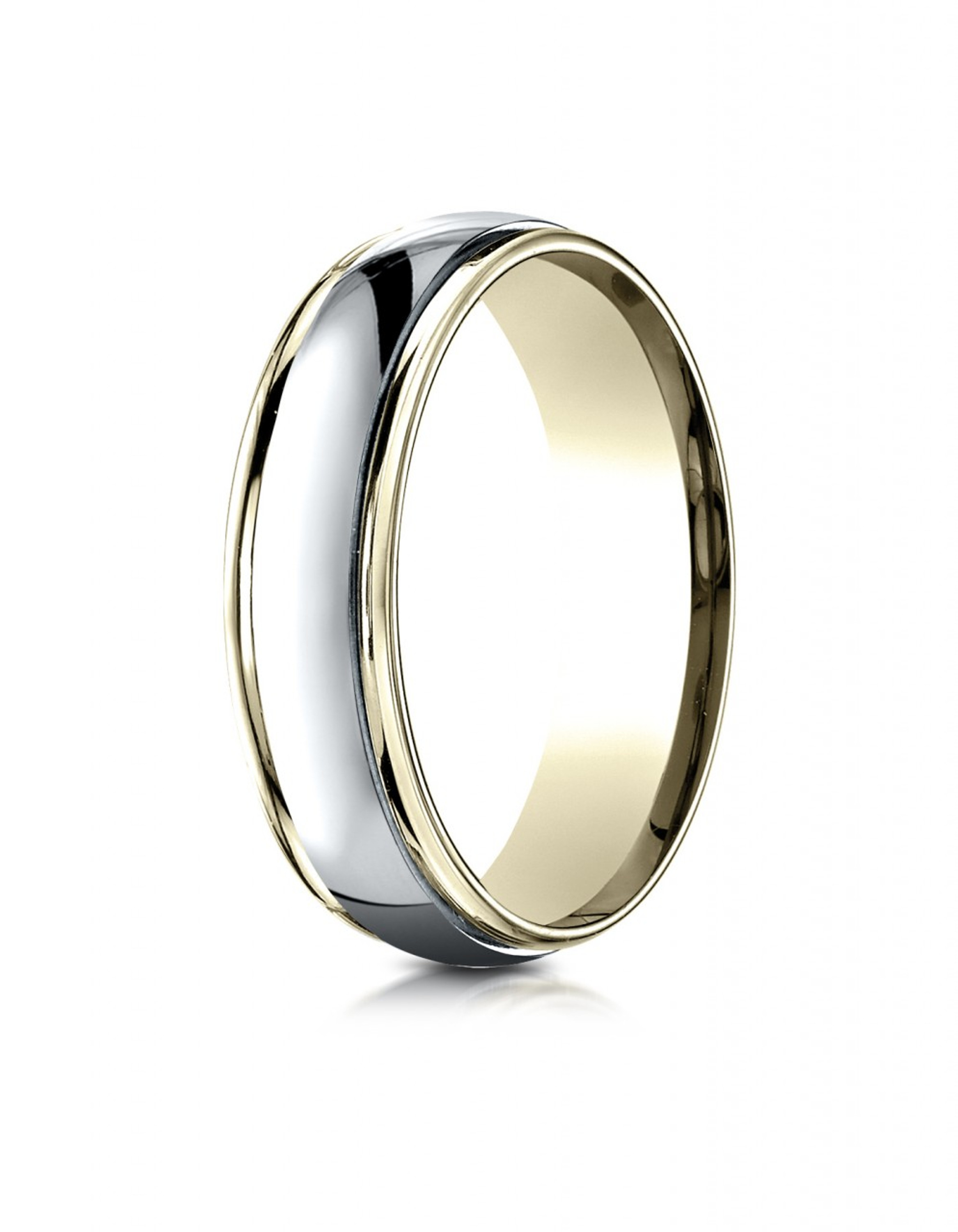 18 Kt Gold and Platinum Two Tone Wedding Band 6mm 18 Kt Gold and Platinum Two Tone Wedding Band 6mm