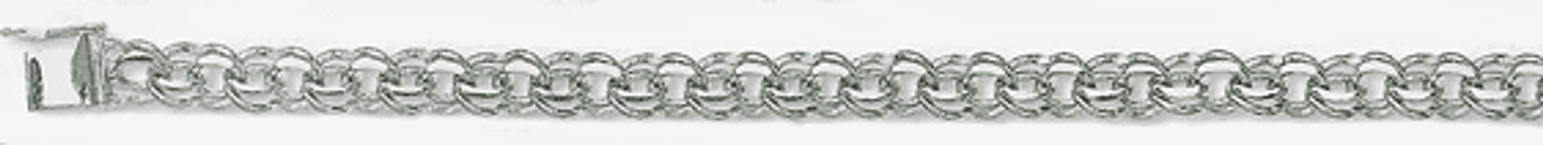 14k White Gold 7mm Double Link Charm Bracelet 7 Inches 14k White Gold 7mm Double Link Charm Bracelet 7 Inches