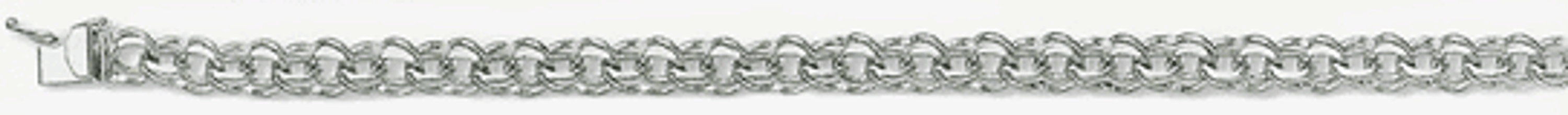 14k White Gold 5mm Double Link Charm Bracelet 8 Inches 14k White Gold 5mm Double Link Charm Bracelet 8 Inches