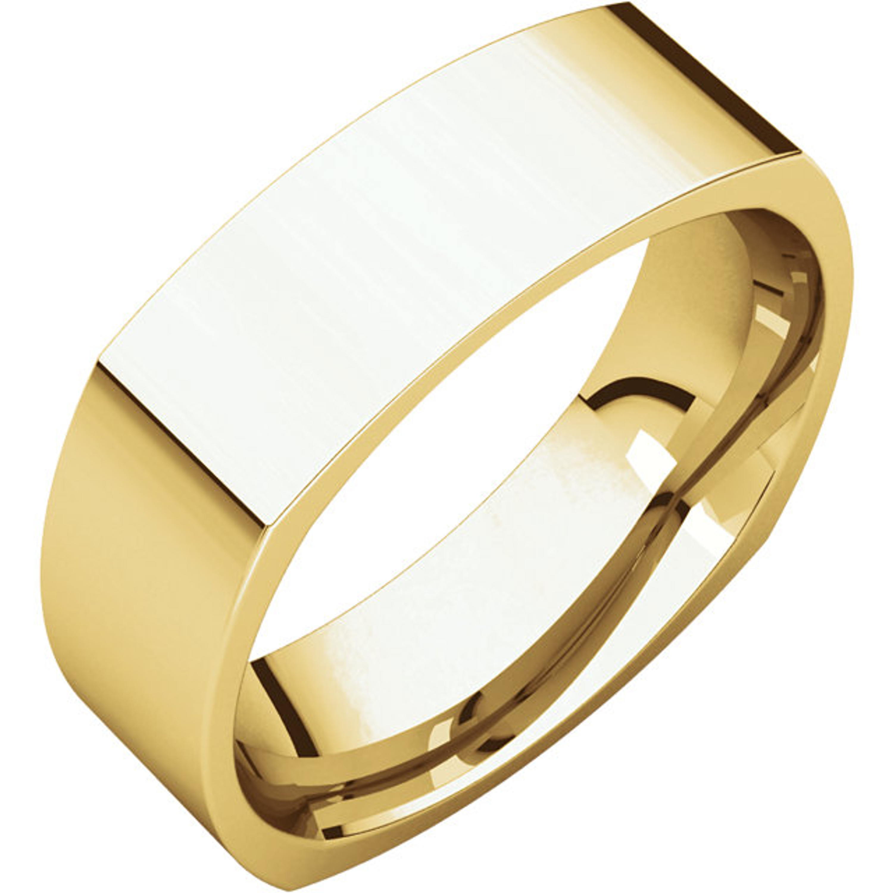 14K Gold 6mm High Polished Square Comfort Fit Wedding Band 14K Gold 6mm High Polished Square Comfort Fit Wedding Band