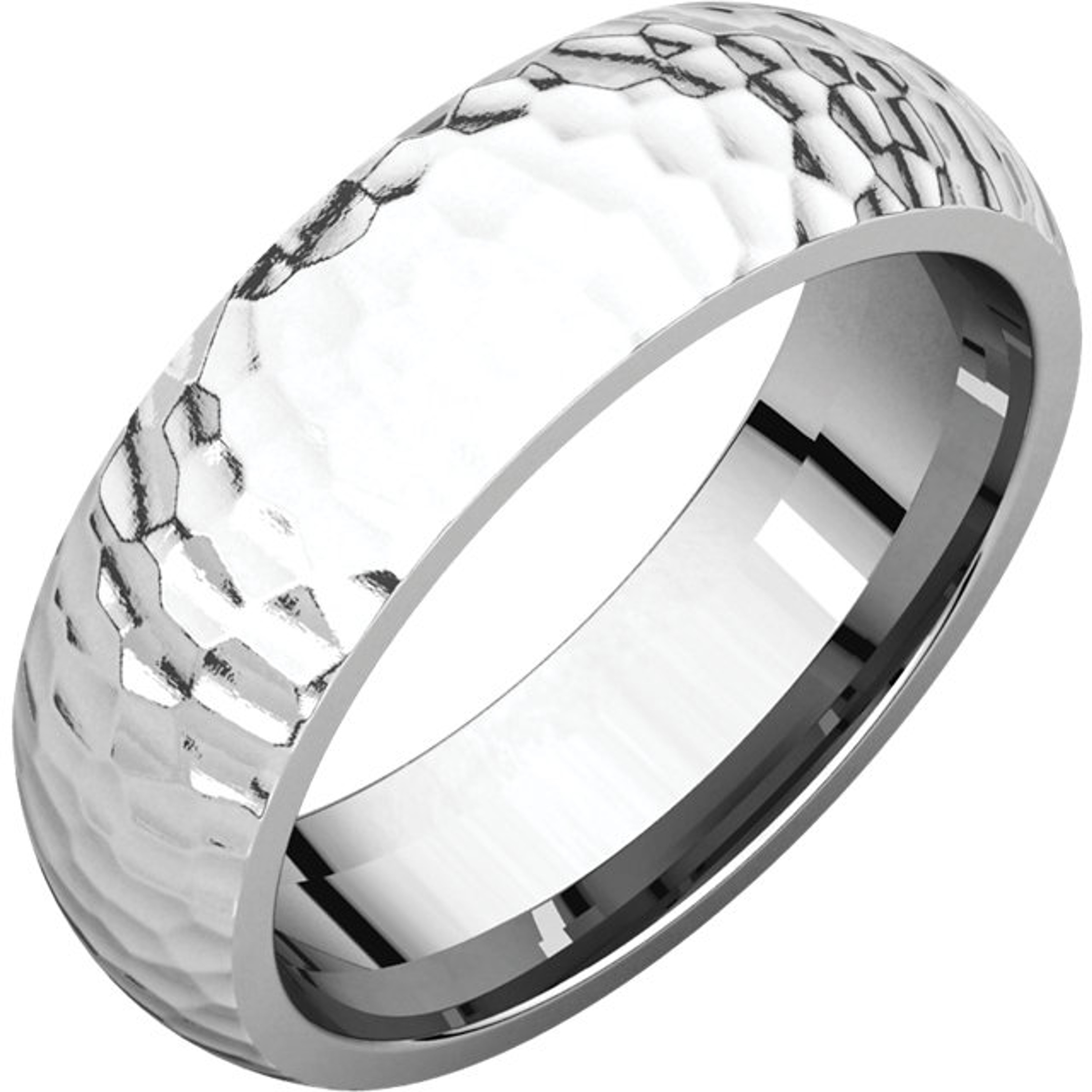 14k White  Gold 6mm Hammer Finish Comfort Fit Wedding Band 14k White  Gold 6mm Hammer Finish Comfort Fit Wedding Band