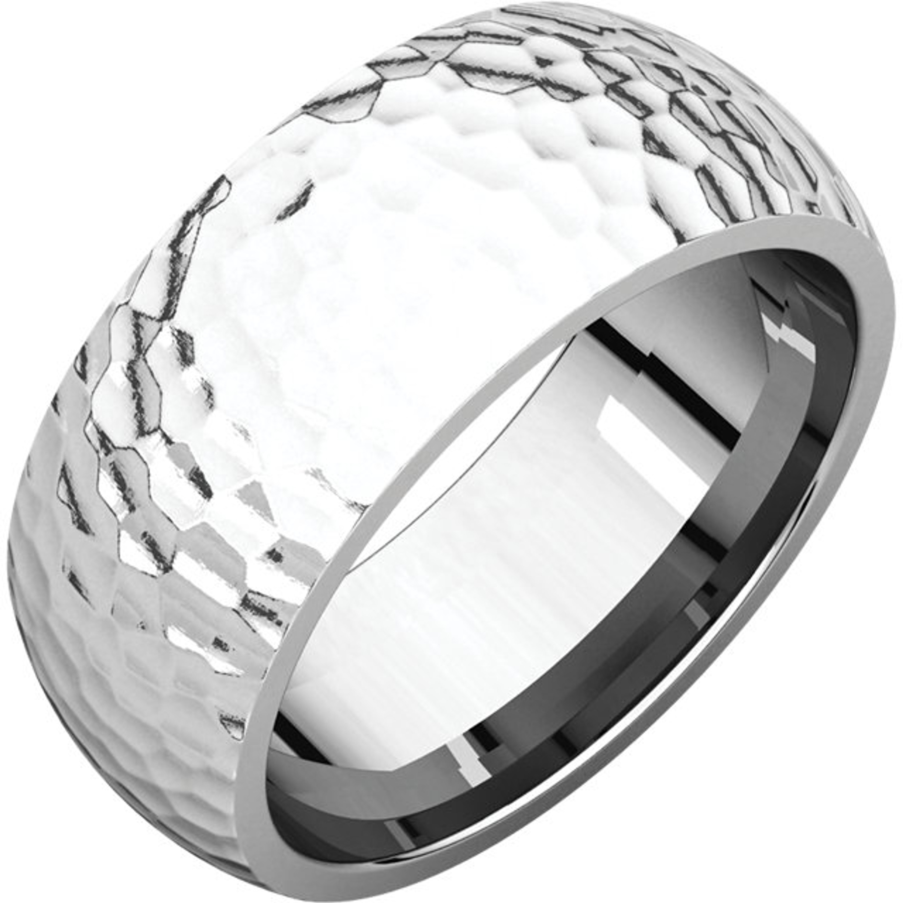 14k White Gold 8mm Hammer Finish Comfort Fit Wedding Band 14k White Gold 8mm Hammer Finish Comfort Fit Wedding Band