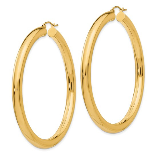 M・R・C 14K Yellow Gold 5 Mm By 80Mm Wide High Polished Hoop Earrings