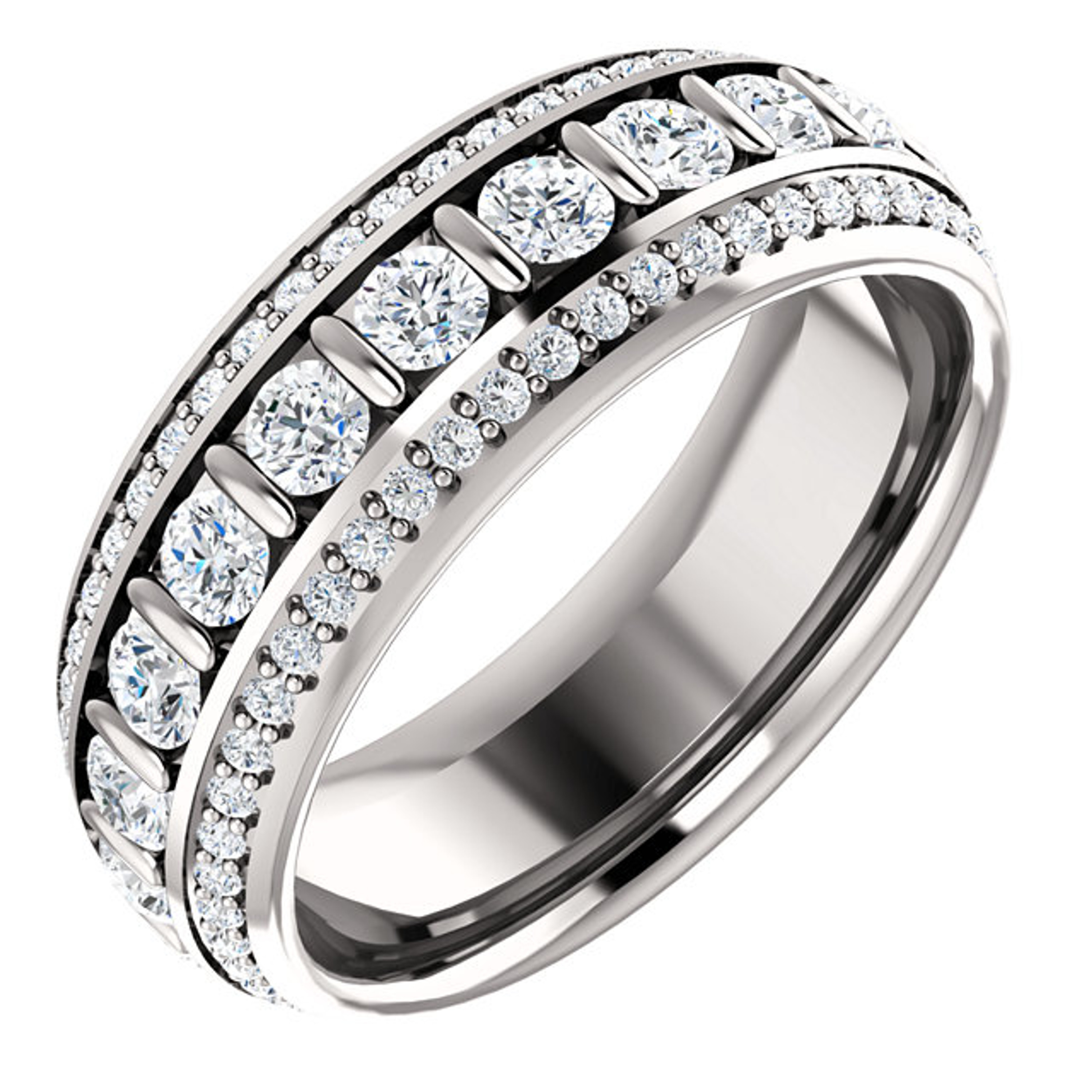 2.00 ct. Diamond Three-Row Eternity Band in 18K White Gold 2.00 ct. Diamond Three-Row Eternity Band in 18K White Gold