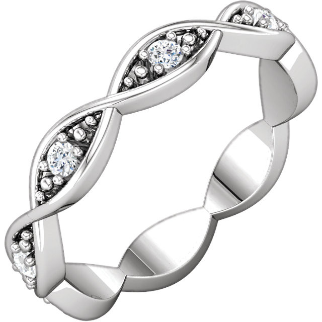 14kt White Gold Infinity Design Diamond Eternity Band 0.16 ctw
