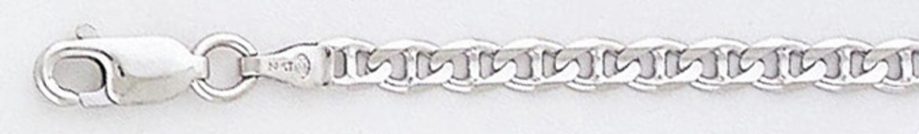 14k White Gold 3.1mm "Nickel Free" Mariner Bracelet 10" 14k White Gold 3.1mm "Nickel Free" Mariner Bracelet 10"