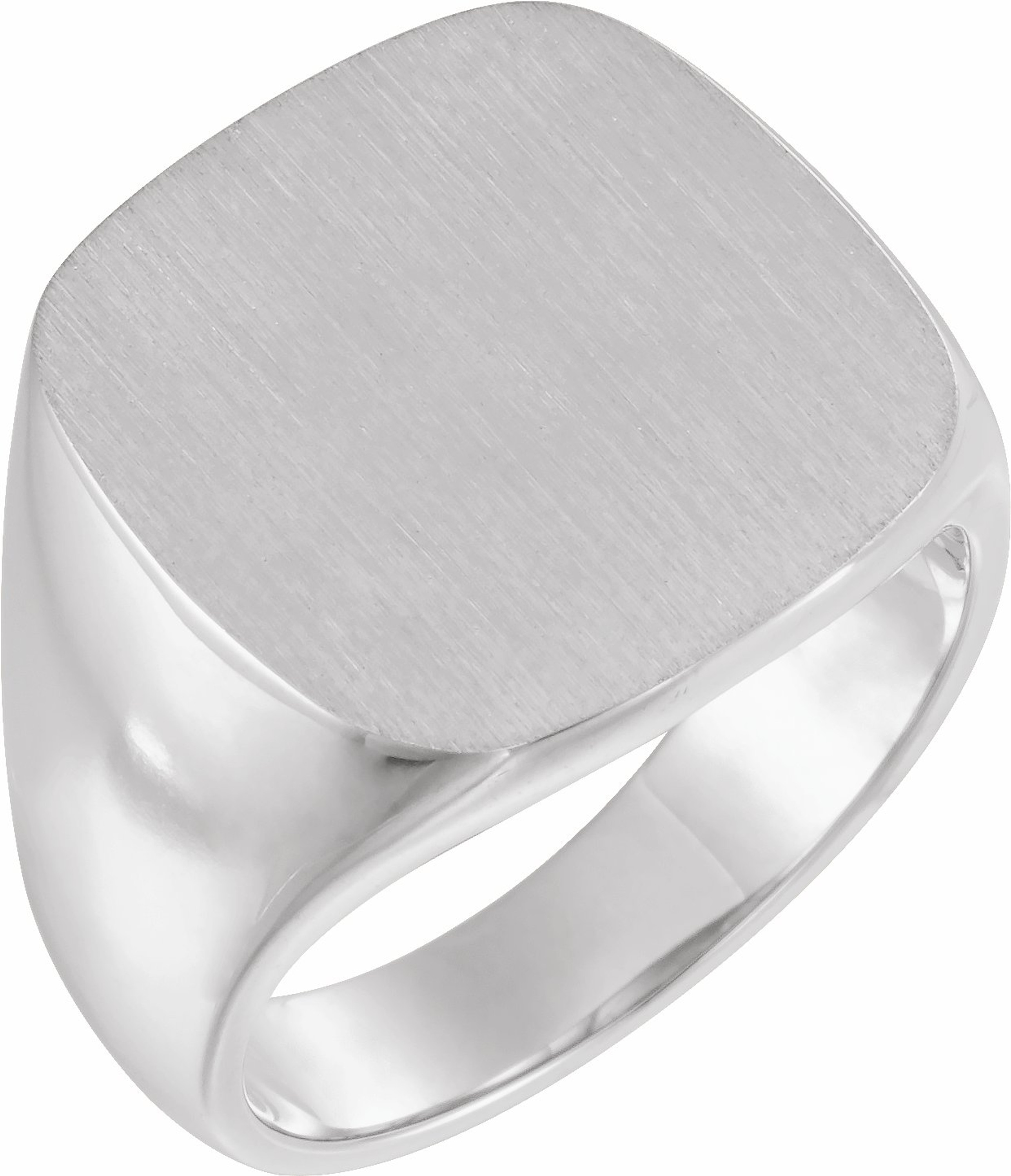 14k White Gold Traditional Signet Ring 18mmx18mm Solid Back 14k White Gold Traditional Signet Ring 18mmx18mm Solid Back