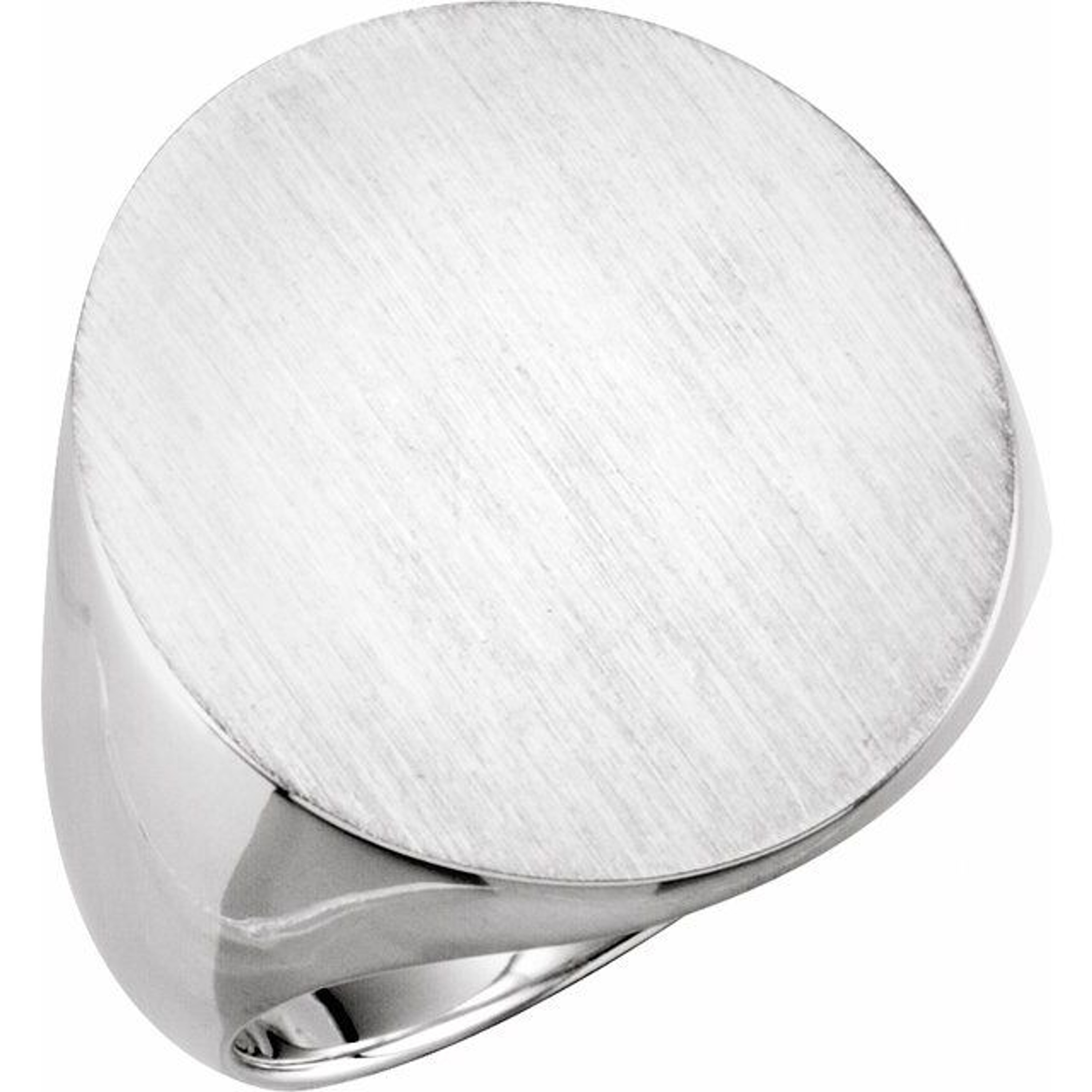 14k white Gold Men's Oval Signet Ring 22mmx20mm Solid Back 14k white Gold Men's Oval Signet Ring 22mmx20mm Solid Back