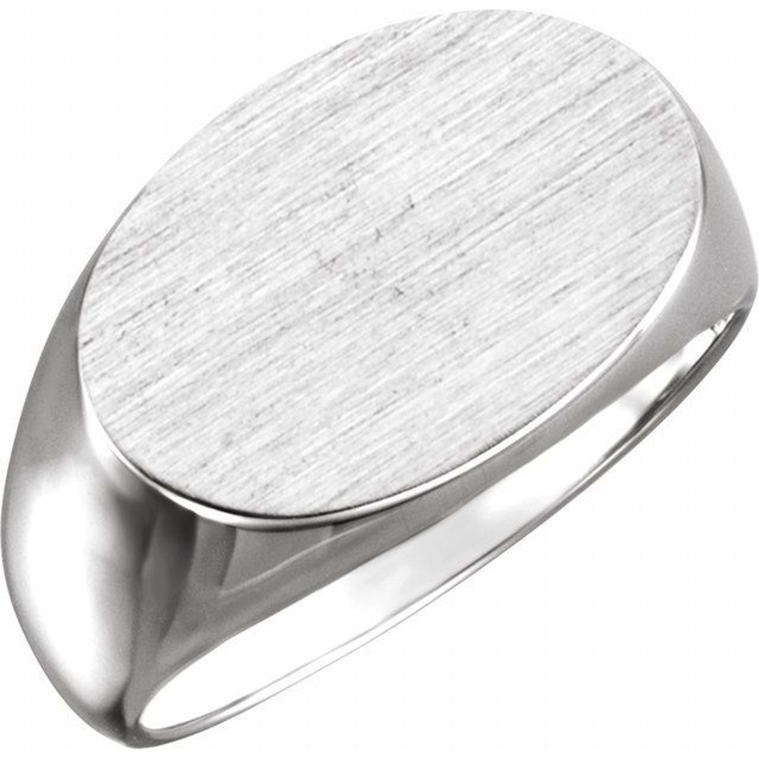 14k white Gold Men's Oval Signet Ring 12mmx18mm 14k white Gold Men's Oval Signet Ring 12mmx18mm