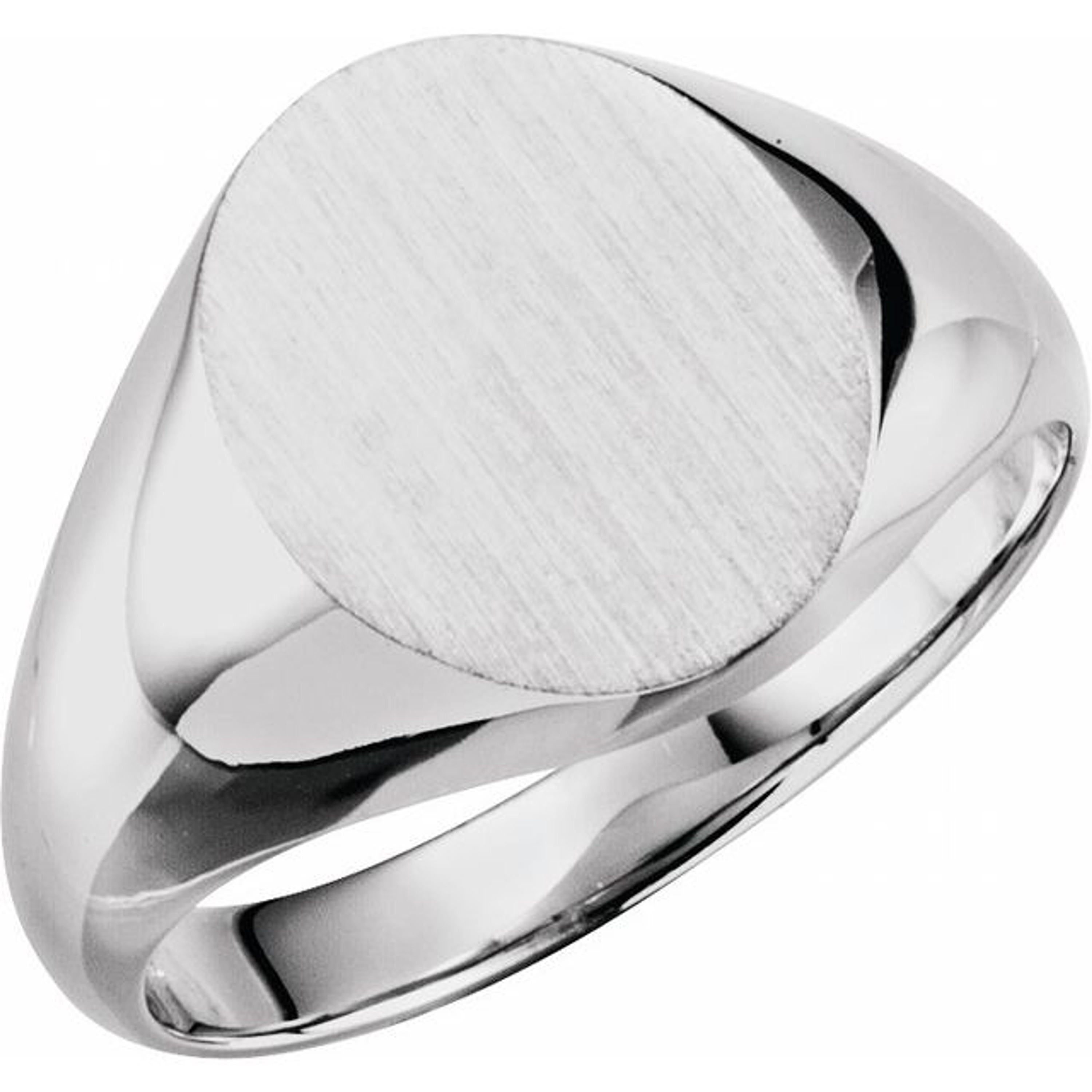 14k White Gold Men's Oval Signet Ring 14 mmx12 mm Solid Back 14k White Gold Men's Oval Signet Ring 14 mmx12 mm Solid Back