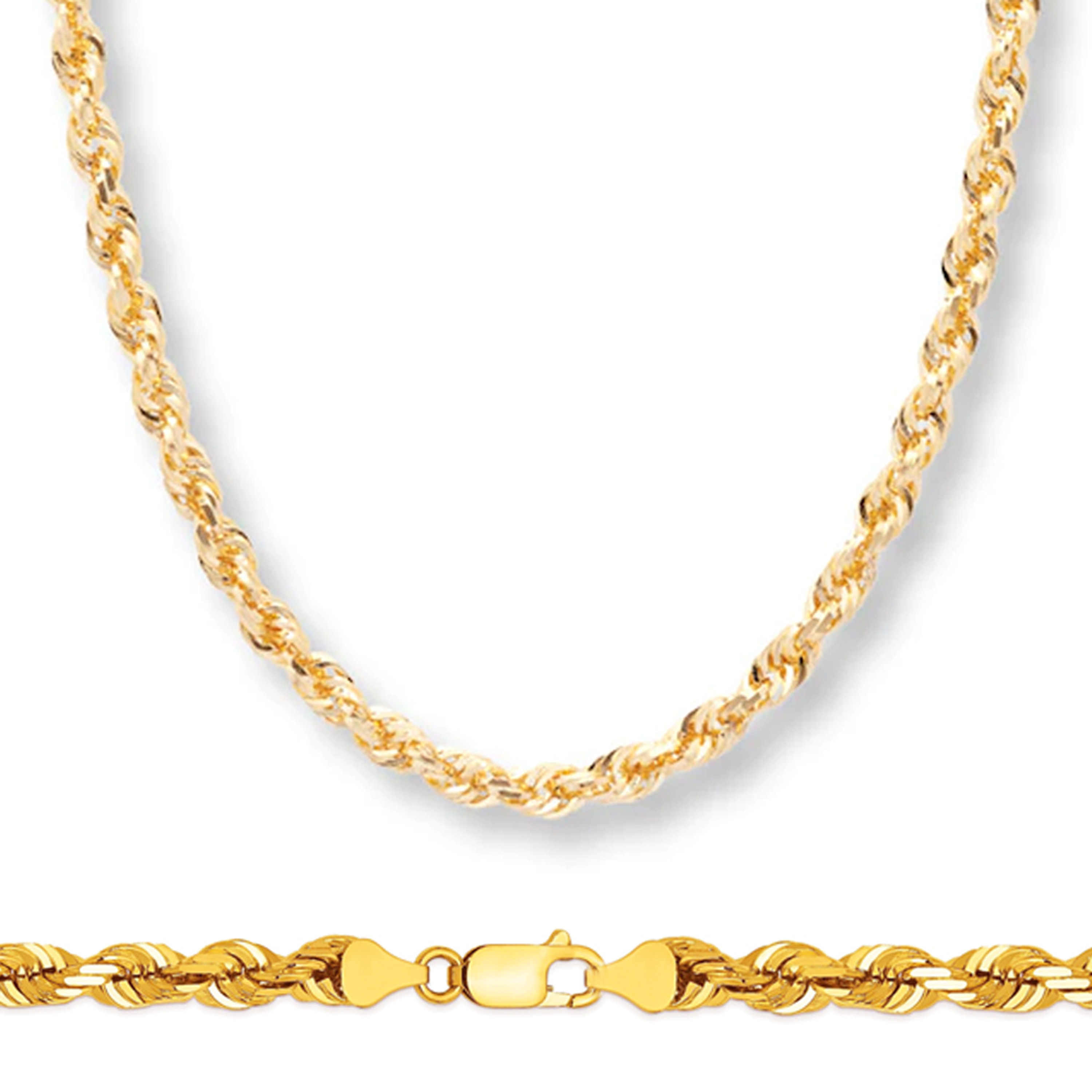 10K Gold 6.00 Mm Diamond Cut Rope bracelet 8 Inches 10K Gold 6.00 Mm Diamond Cut Rope bracelet 8 Inches