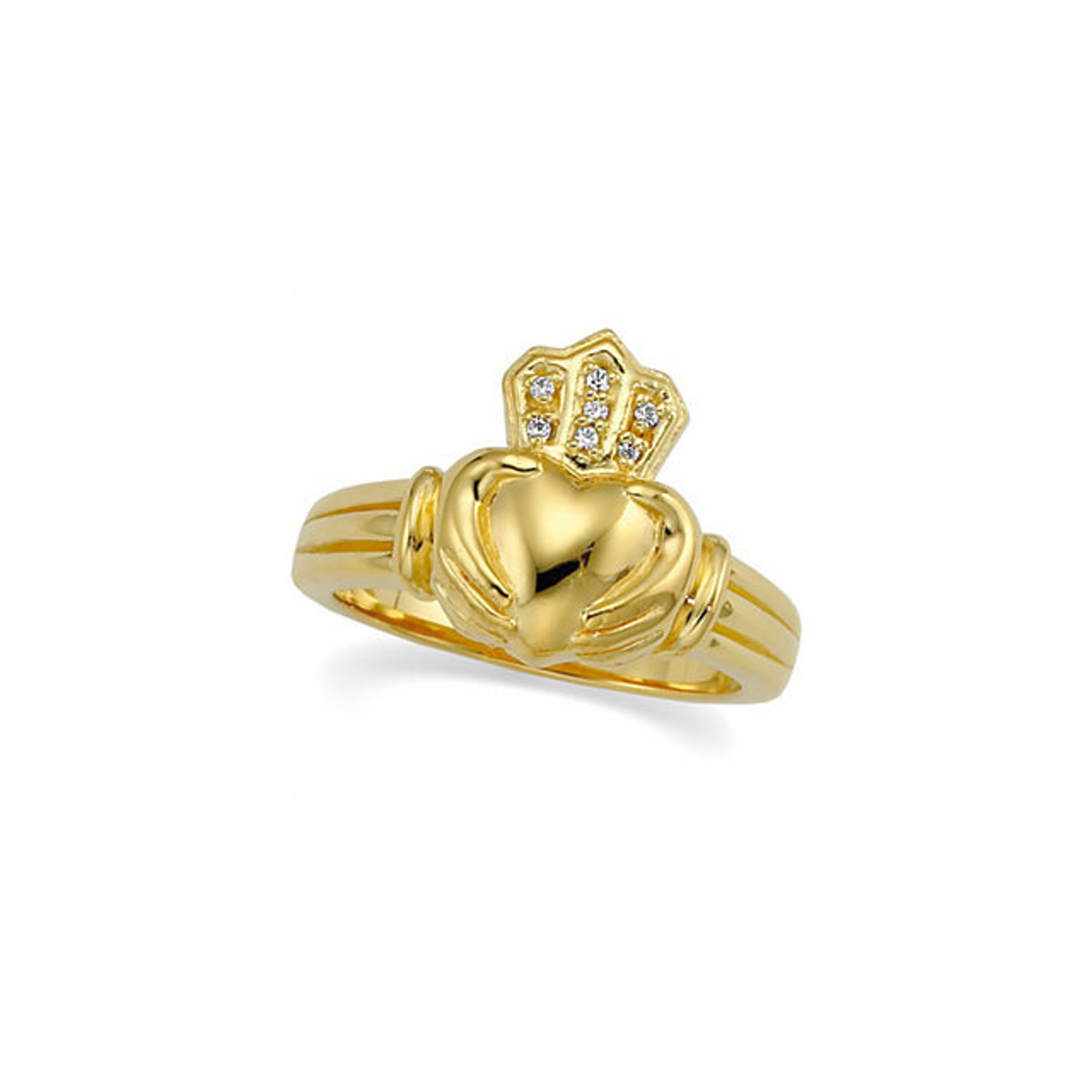 14k Gold Mens Diamond  Irish Claddagh Band .05 CTW (Ladies item number 64142L) 14k Gold Mens Diamond  Irish Claddagh Band .05 CTW (Ladies item number 64142L)
