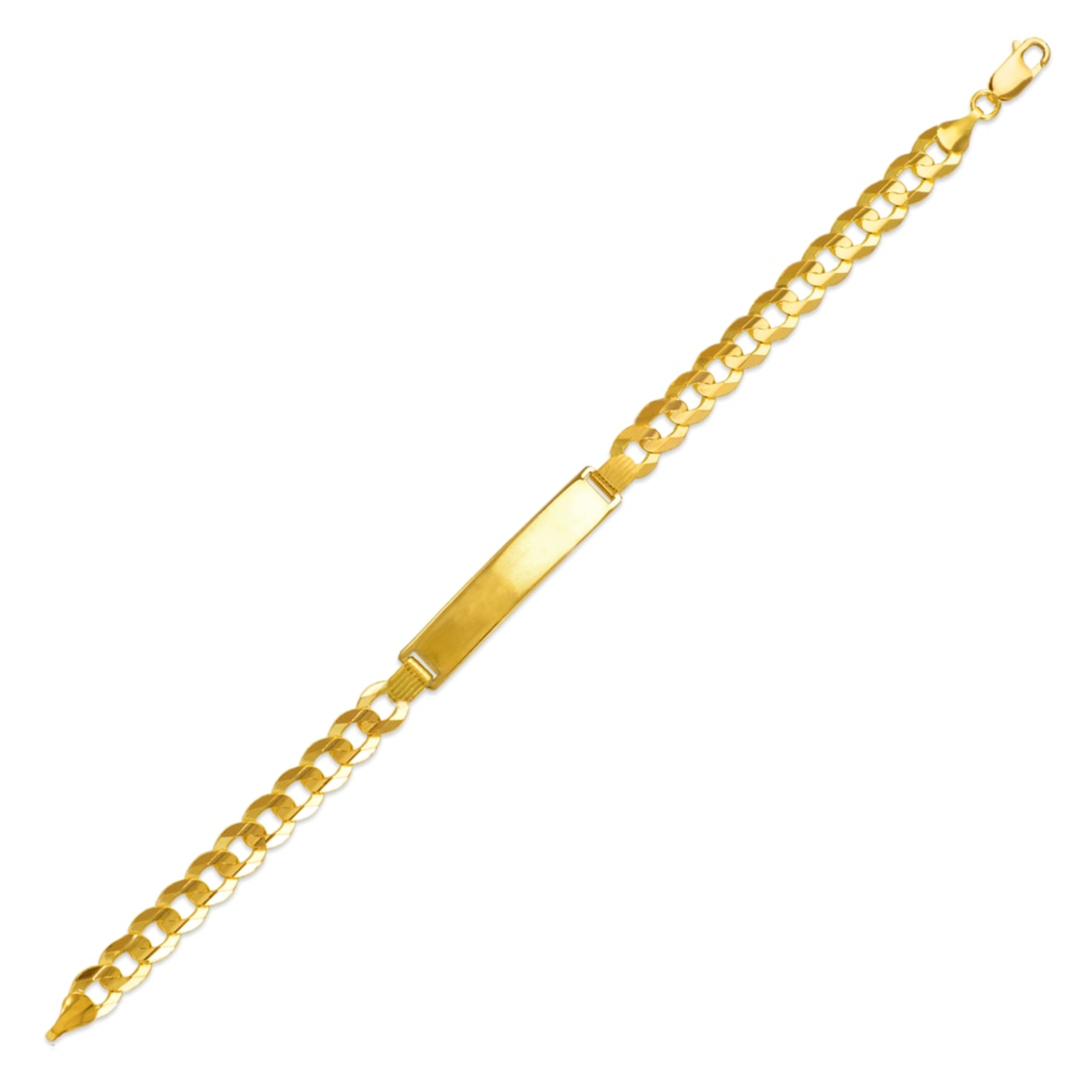 14k Gold 8mm Italian Curb Id Bracelet 8.5 Inches 14k Gold 8mm Italian Curb Id Bracelet 8.5 Inches