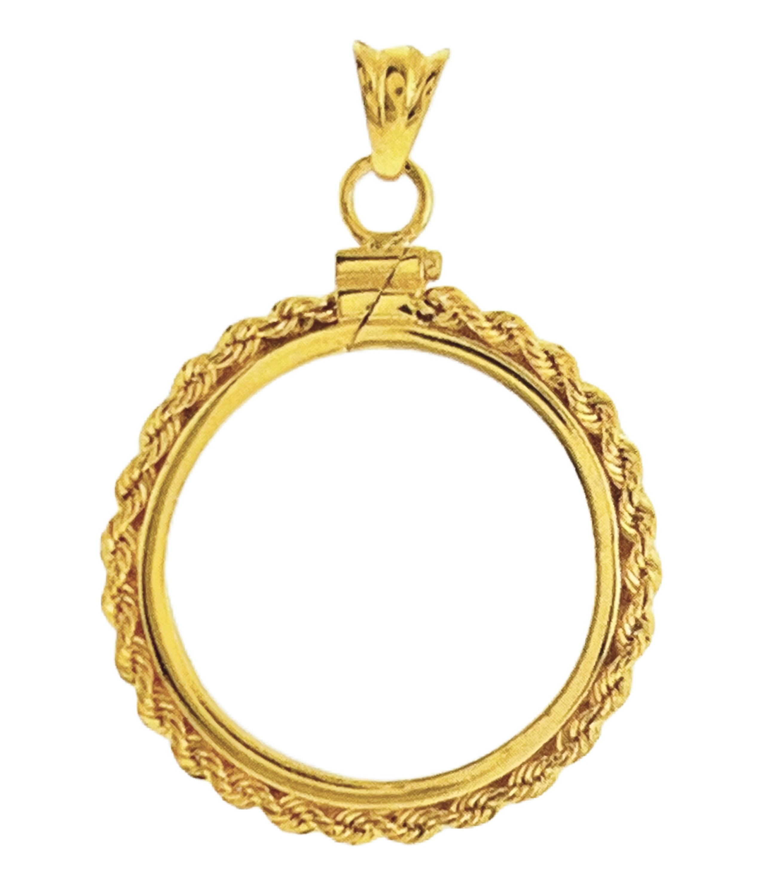 14k Gold 1oz Buffalo Screw Top Rope Bezel 14k Gold 1oz Buffalo Screw Top Rope Bezel
