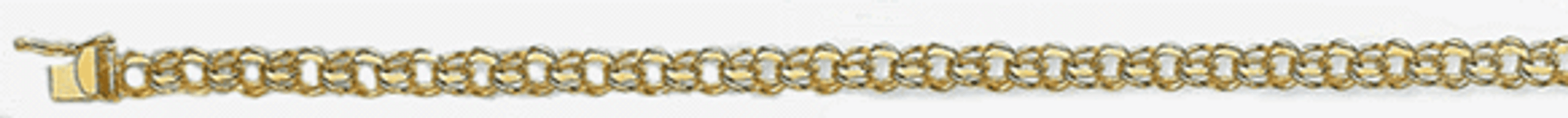 14k Gold Box Insert 5mm Double Link Charm Bracelet 7 Inches 14k Gold Box Insert 5mm Double Link Charm Bracelet 7 Inches