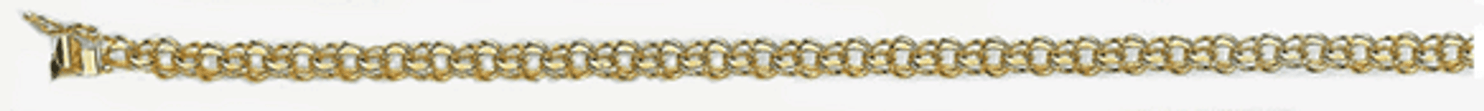 14k Gold Box Insert 4mm Double Link Charm Bracelet 8 Inches 14k Gold Box Insert 4mm Double Link Charm Bracelet 8 Inches