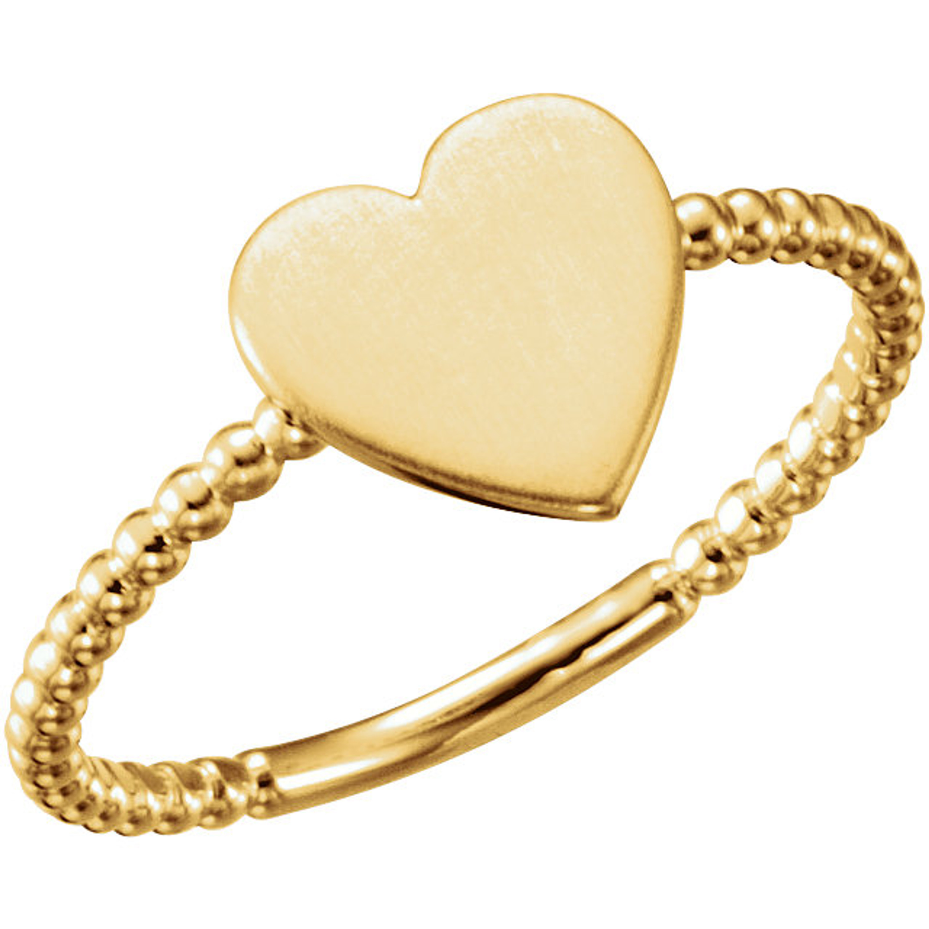 14k Gold Ladies Heart Signet Ring 8.6mmx8.6mm 14k Gold Ladies Heart Signet Ring 8.6mmx8.6mm