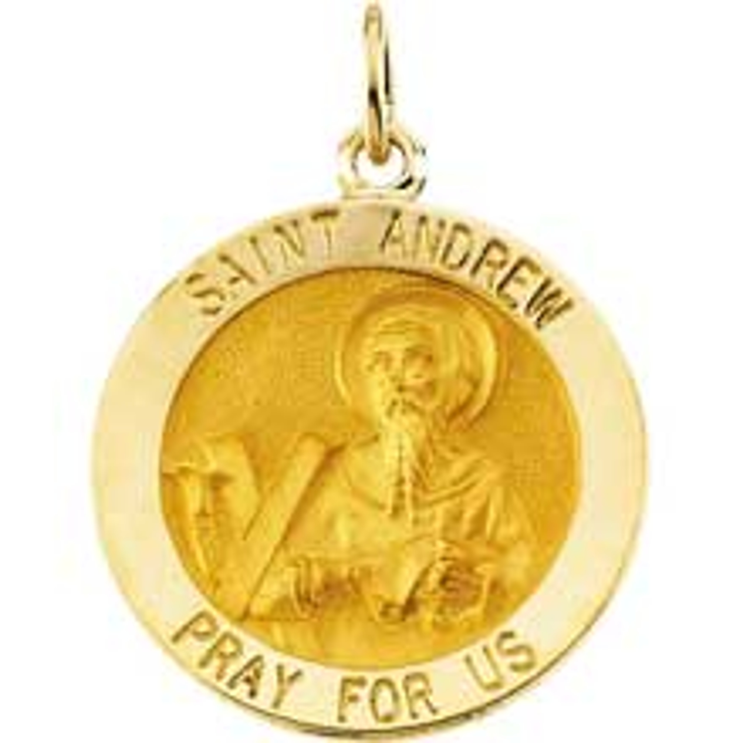 14k Gold 22.00mm Round Saint Andrew Medal 14k Gold 22.00mm Round Saint Andrew Medal