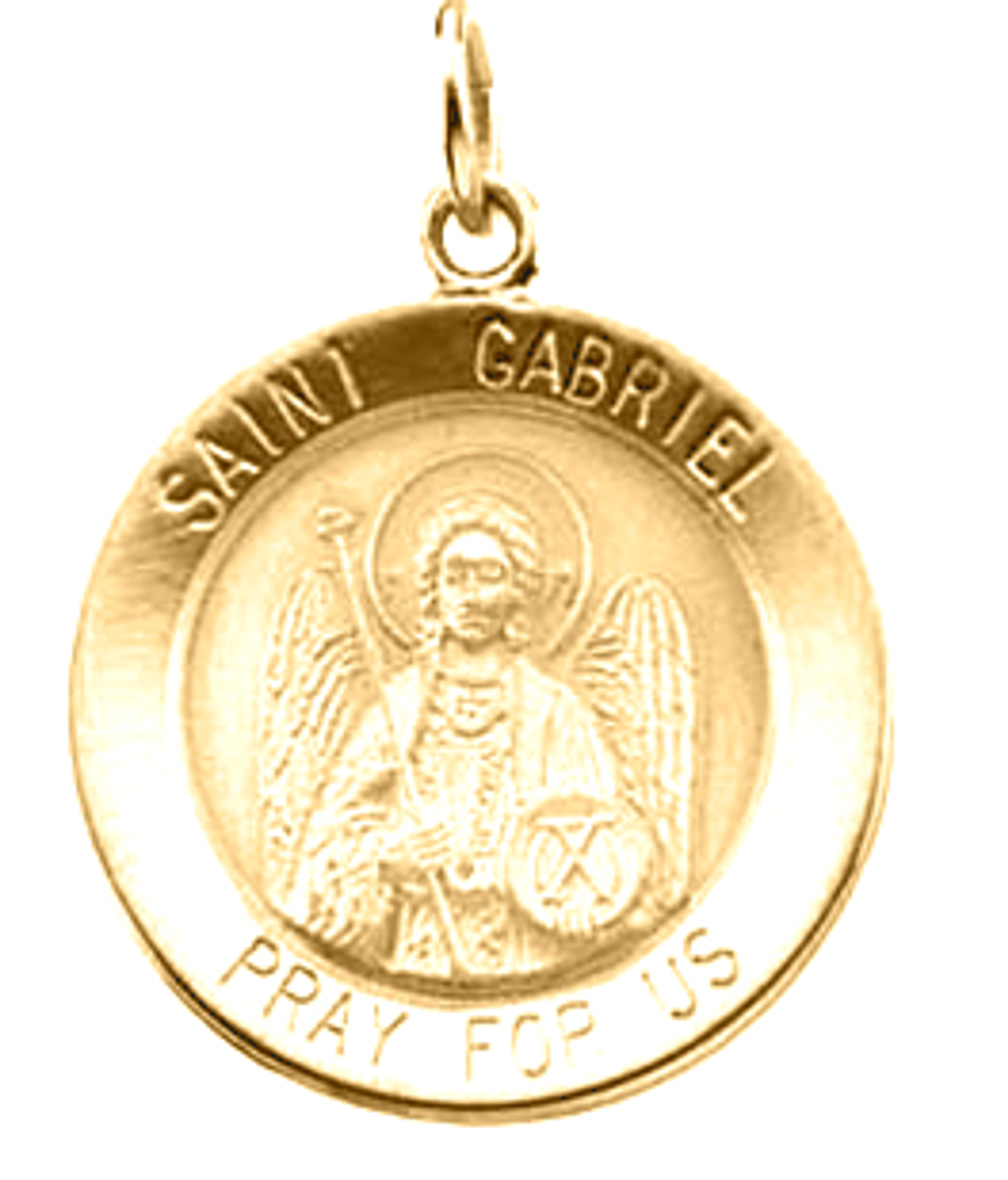 14k Gold 18.0mm Round Saint Gabriel (Archangel) Medal 14k Gold 18.0mm Round Saint Gabriel (Archangel) Medal