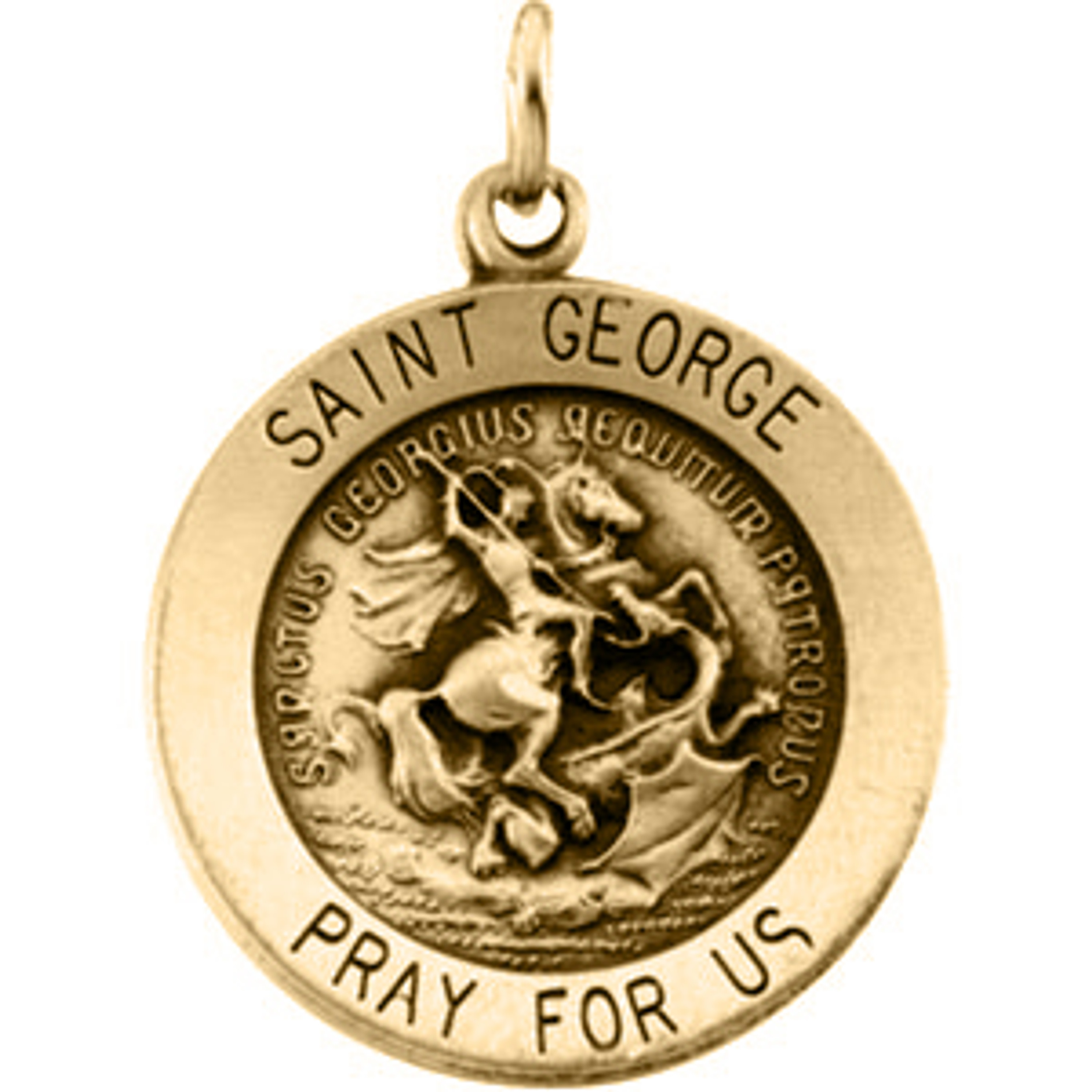14k Gold 18.0mm Round Saint George Medal 14k Gold 18.0mm Round Saint George Medal