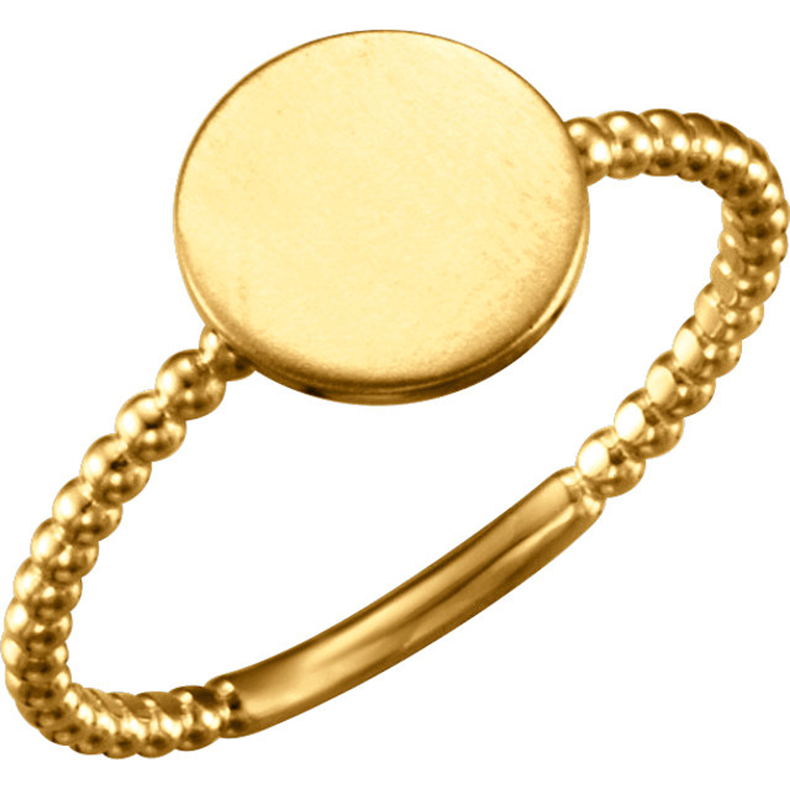 14k Yellow Gold Ladies Round Signet Ring 8.8mmx8.8mm 14k Yellow Gold Ladies Round Signet Ring 8.8mmx8.8mm