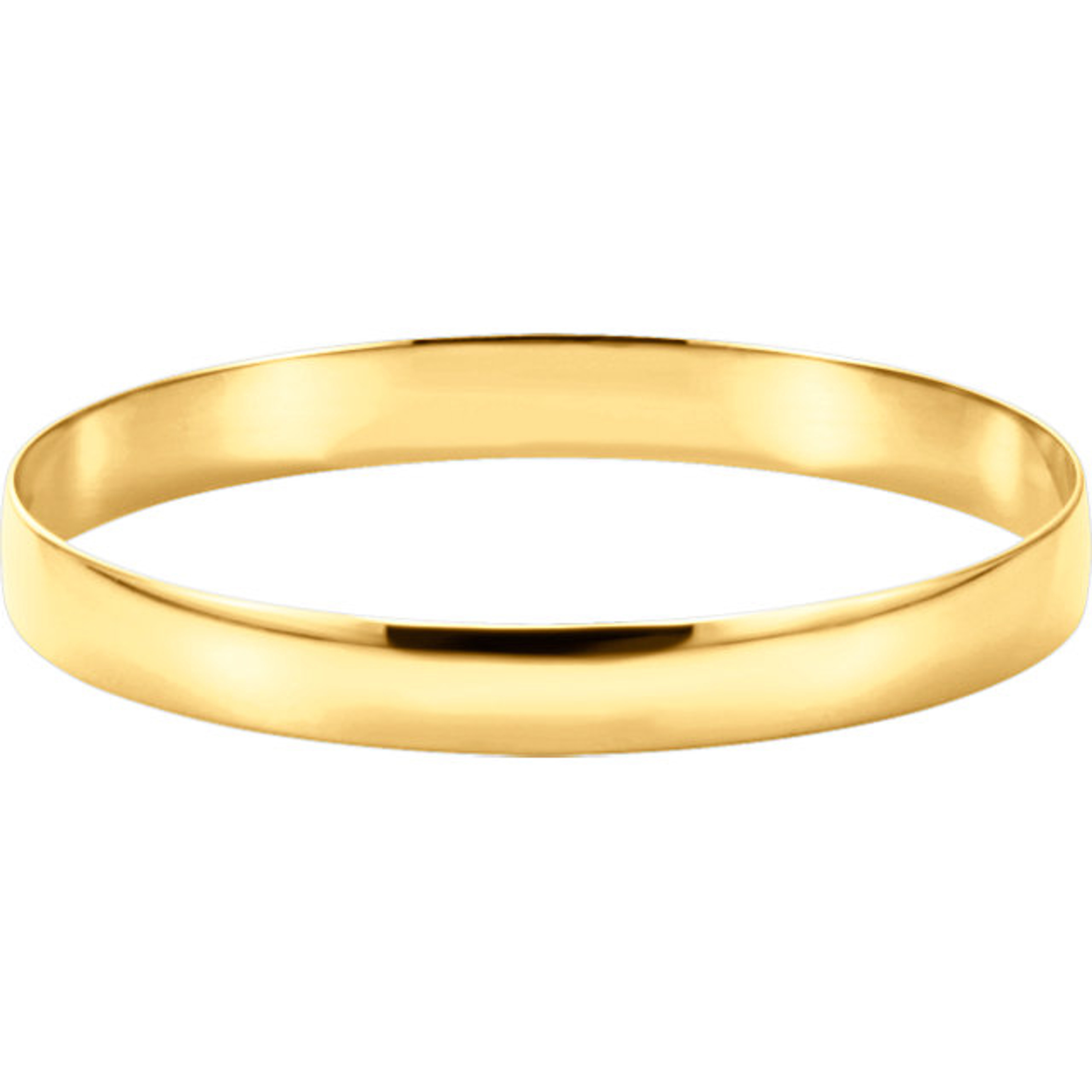 14k Gold 8mm Wide High Polished Slip-on Solid Bangle 7 Inches 14k Gold 8mm Wide High Polished Slip-on Solid Bangle 7 Inches