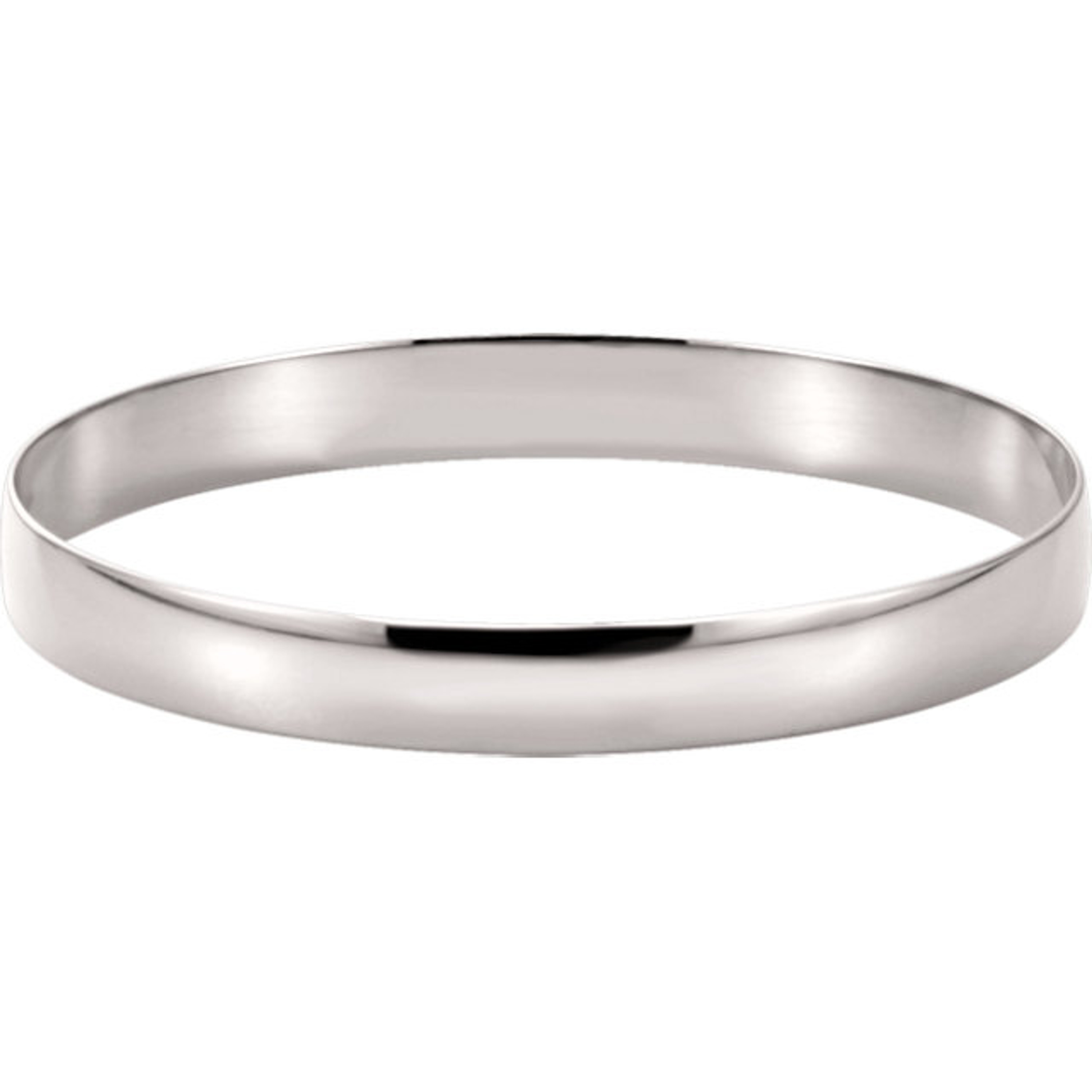 14k White Gold 8mm Domed High Polished Slip-on Solid Bangle 7 Inches 14k White Gold 8mm Domed High Polished Slip-on Solid Bangle 7 Inches