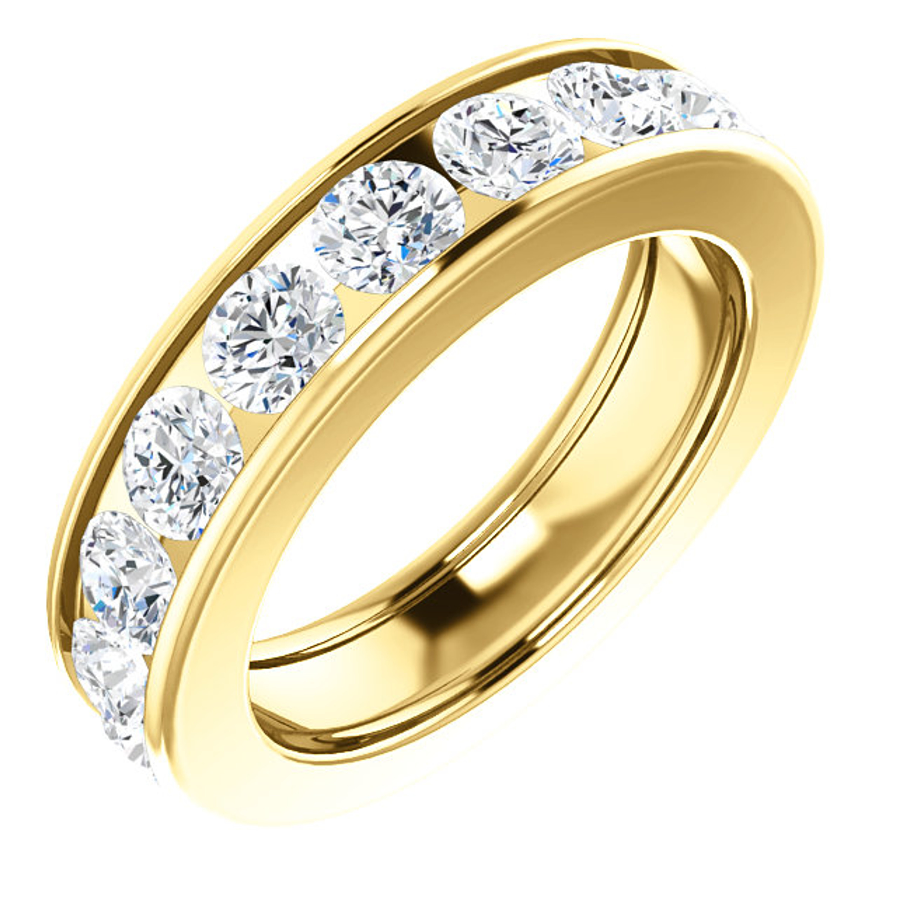 3.5  ct. Diamond  Eternity band 5mm in 18k Yellow gold 3.5  ct. Diamond  Eternity band 5mm in 18k Yellow gold