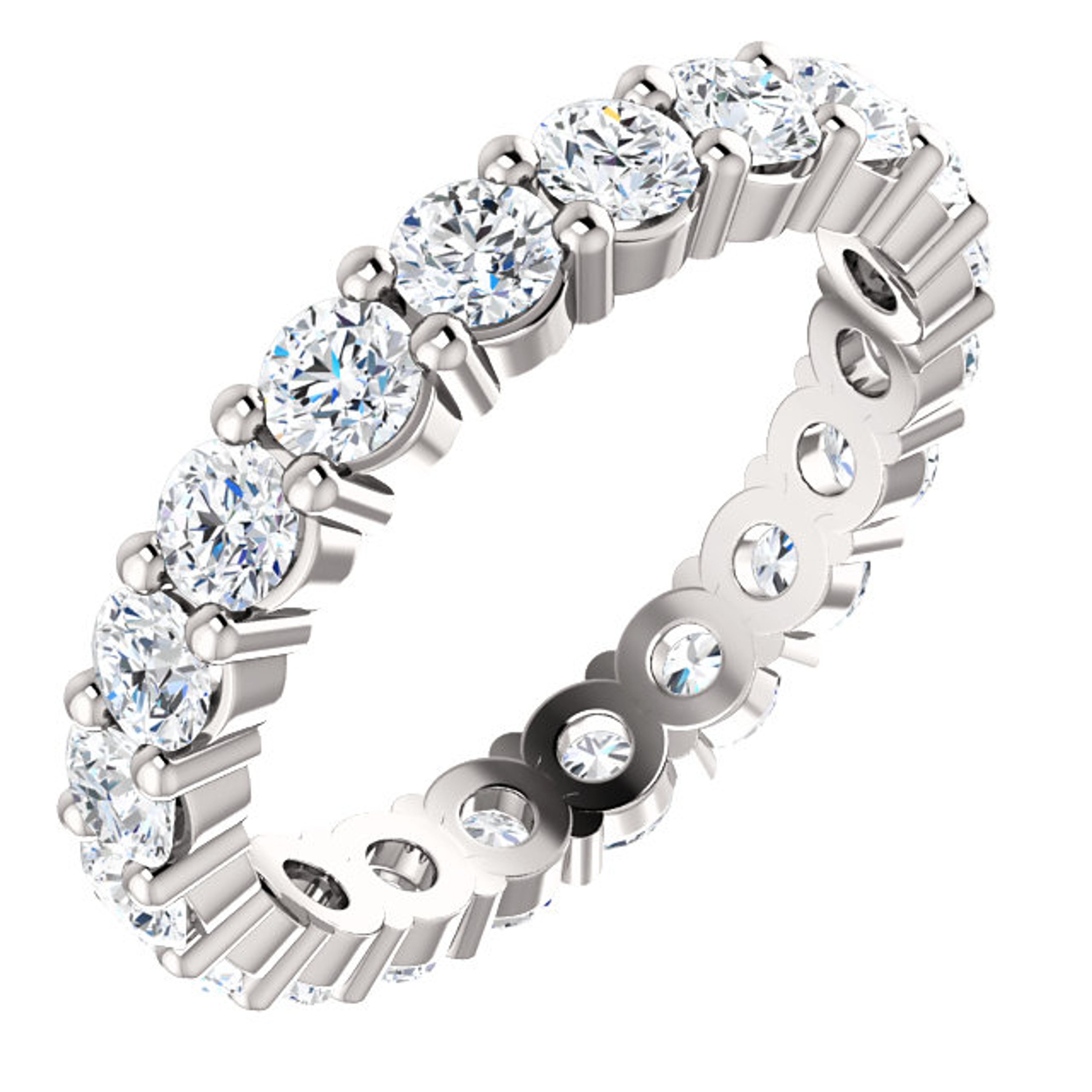 14k White Gold 3mm Eternity Anniversary Band 1.75 ctw 14k White Gold 3mm Eternity Anniversary Band 1.75 ctw