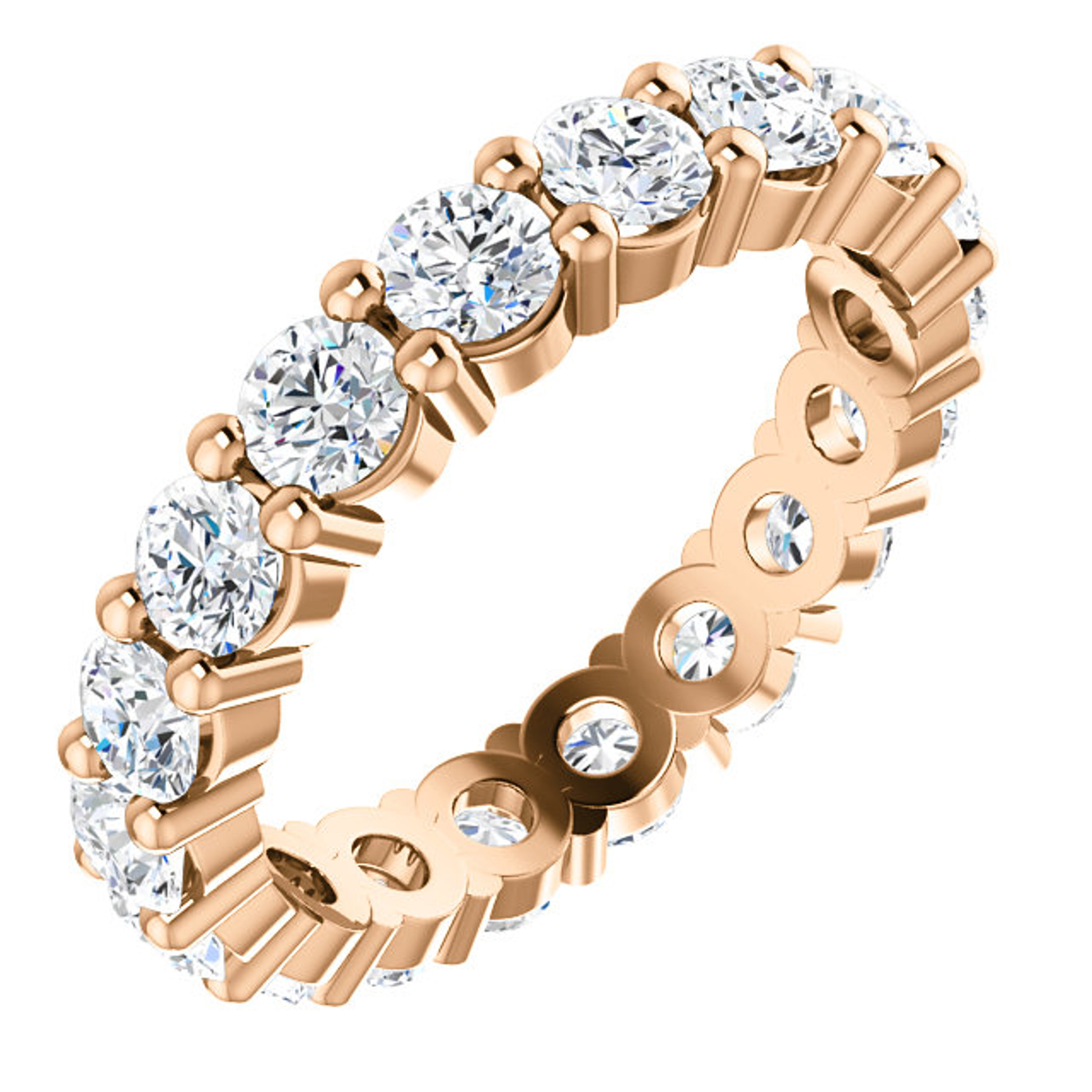 14k Rose Gold 3.2mm Eternity Anniversary Band 2.00 ctw 14k Rose Gold 3.2mm Eternity Anniversary Band 2.00 ctw