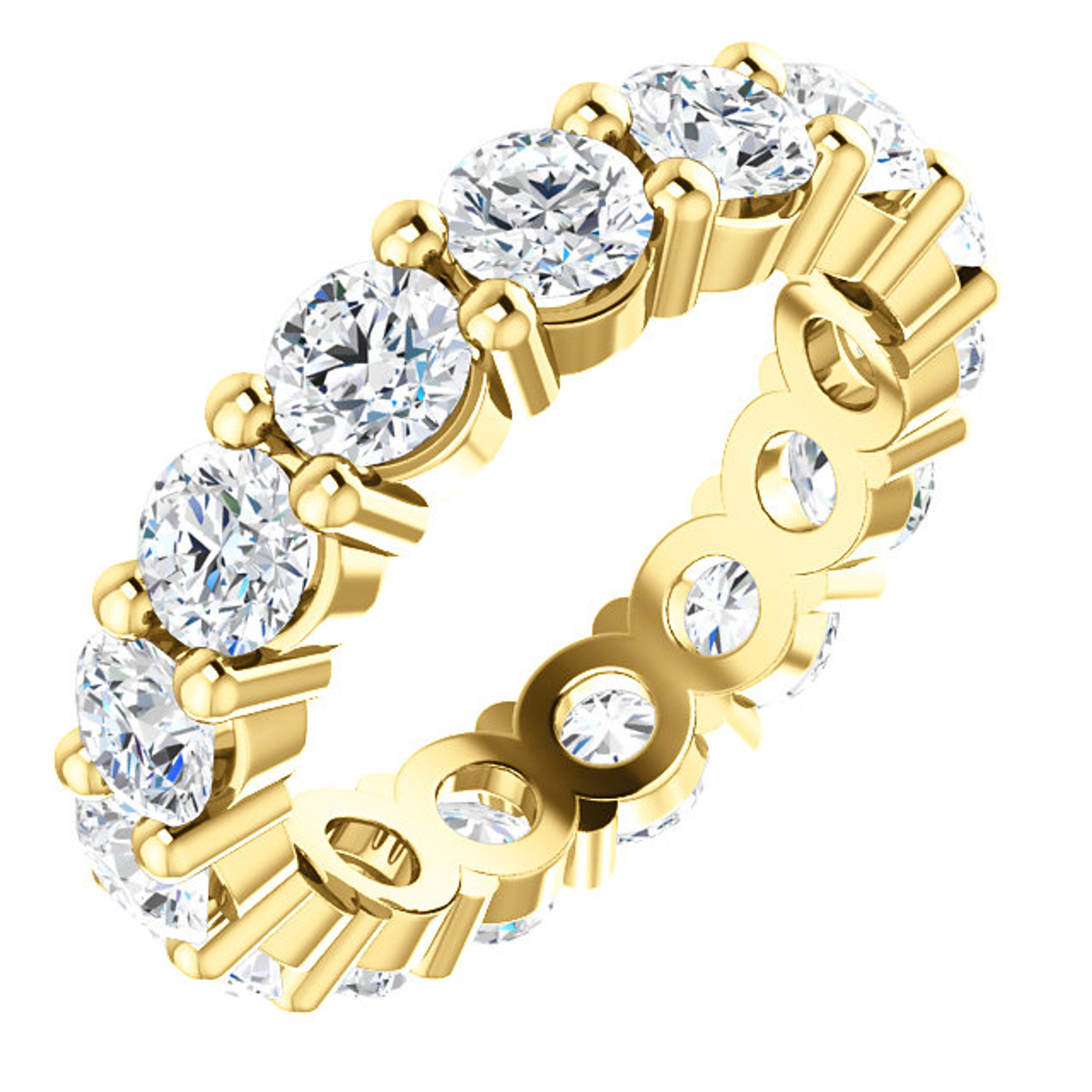 14k Yellow Gold 4mm Eternity Anniversary Band 3.5 ctw 14k Yellow Gold 4mm Eternity Anniversary Band 3.5 ctw