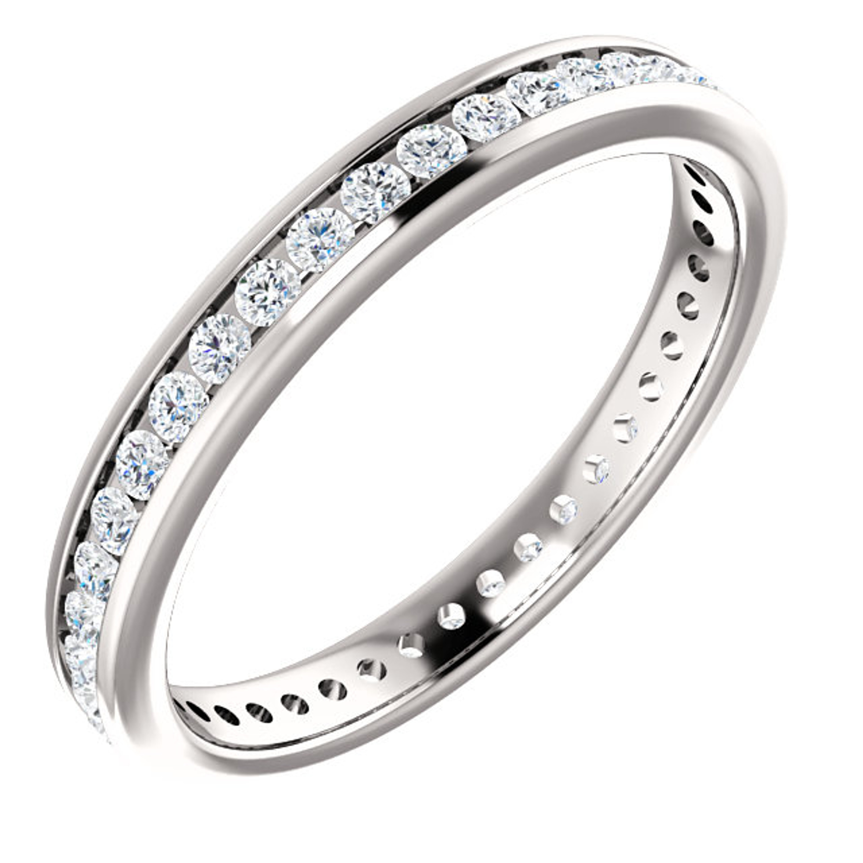 2/3 ct. Diamond Eternity band 2.7mm in 14k White gold 2/3 ct. Diamond Eternity band 2.7mm in 14k White gold