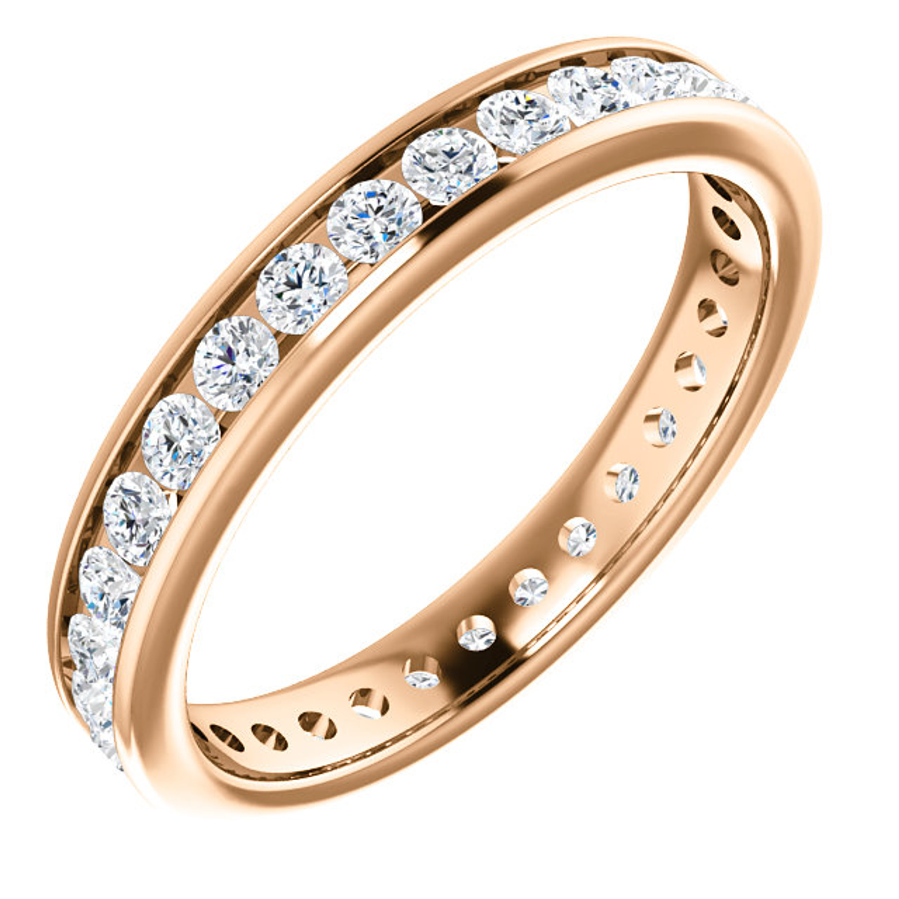 1.00 ct. Diamond Eternity band 3.2mm in 14k Rose gold 1.00 ct. Diamond Eternity band 3.2mm in 14k Rose gold