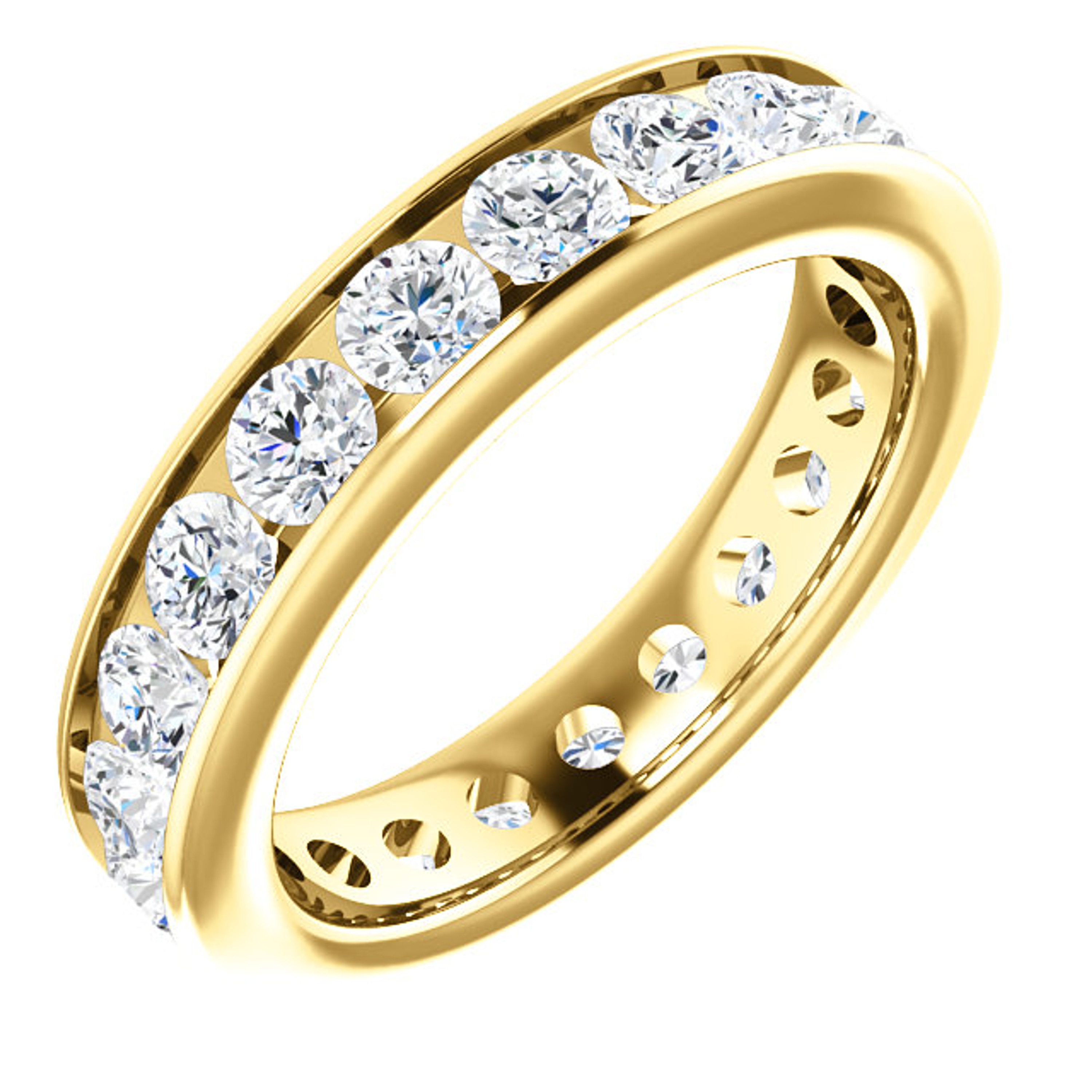 3.00 ct. Diamond Eternity band 4.4mm in 14k Yellow gold 3.00 ct. Diamond Eternity band 4.4mm in 14k Yellow gold